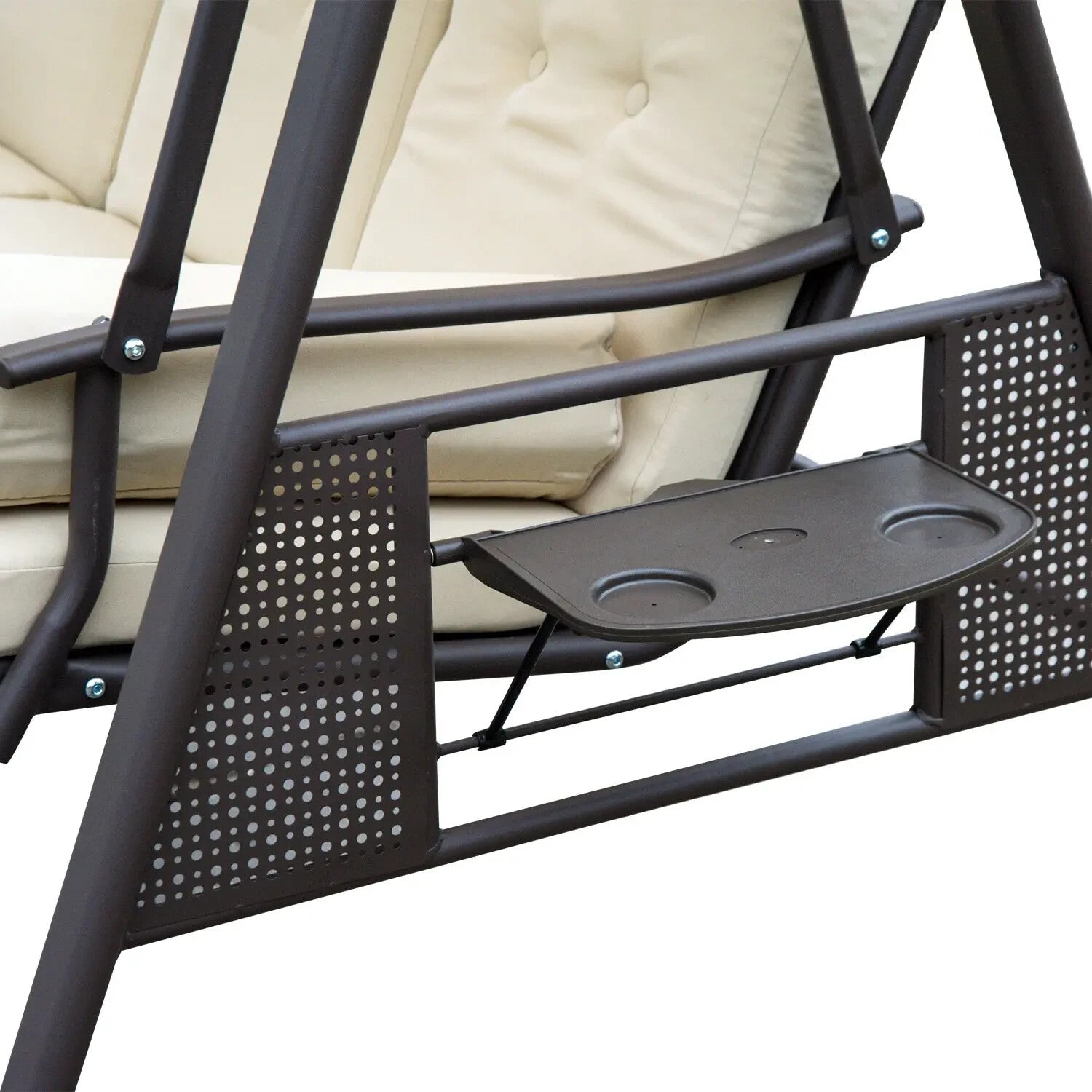 3 Seater Outdoor Garden Swing Chair with Steel Frame Patio Seat Bench w/ Canopy - Home and Garden Furniture Shop - rustic - furniture