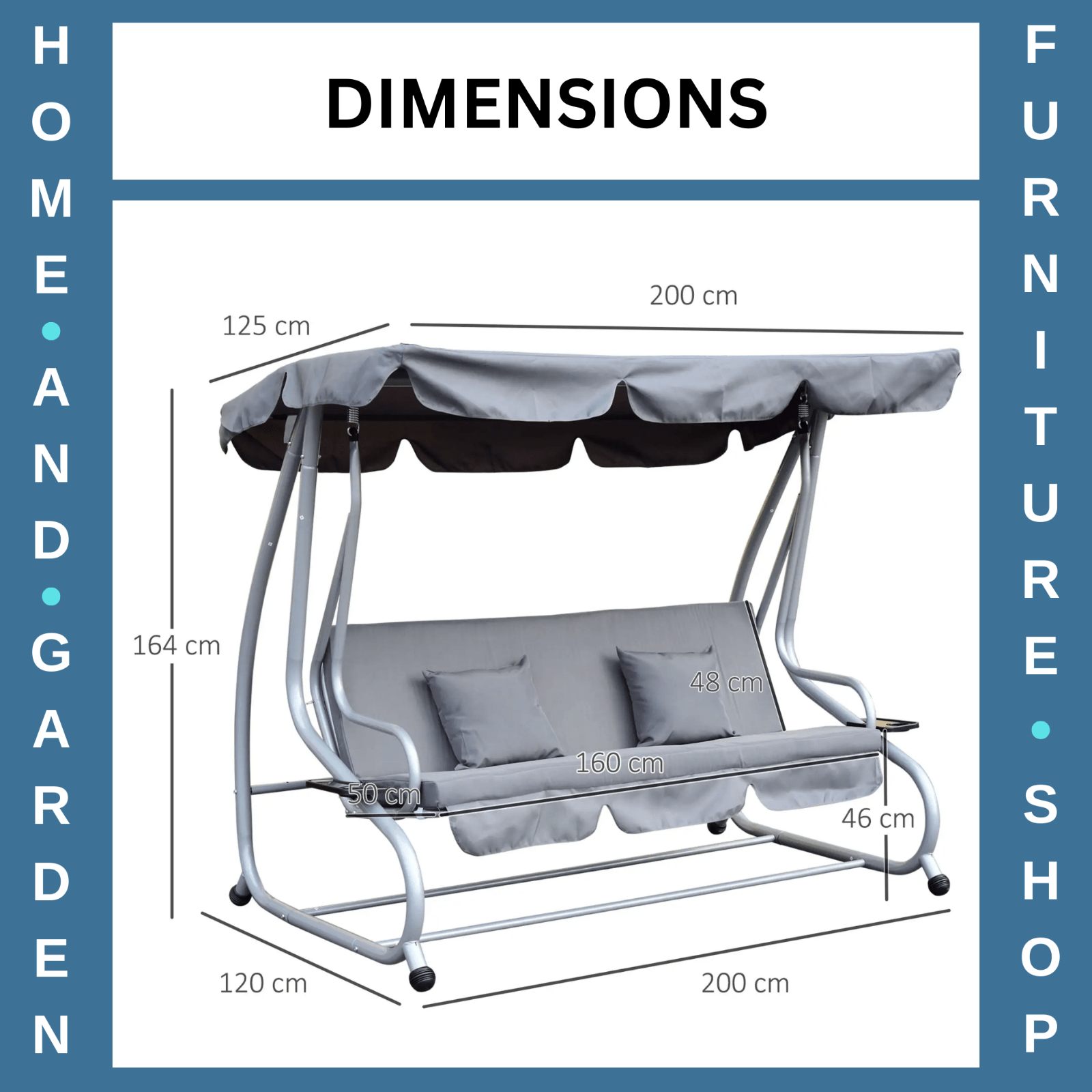 3 Seater Swing Bench Chair Adjustable Canopy Outdoor Patio Garden Swing Hammock - Home and Garden Furniture Shop - #rustic - furniture#