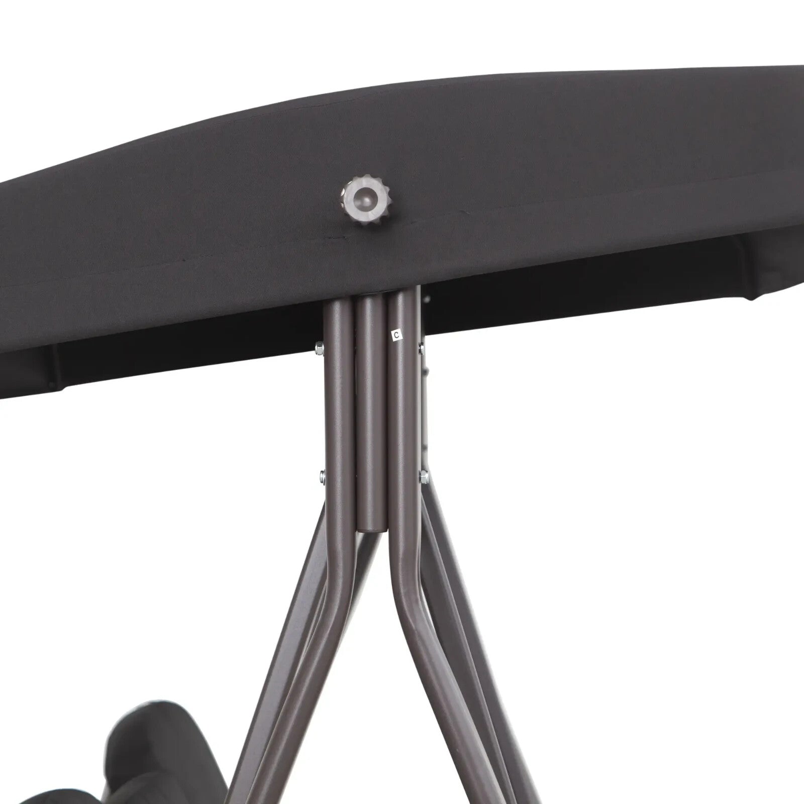 3 Seater Swing Hammock Chair Canopy and Cushions Garden Patio Bench Black - Home and Garden Furniture Shop - rustic - furniture