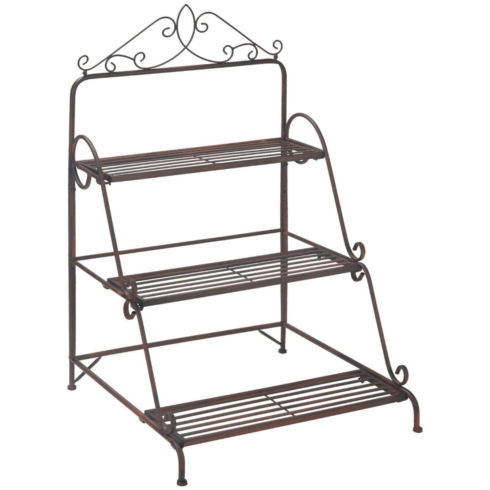 3 Tier Metal Plant Stand Flower Pot Holder Display Shelf For Indoor Outdoor - Home and Garden Furniture Shop - #rustic - furniture#