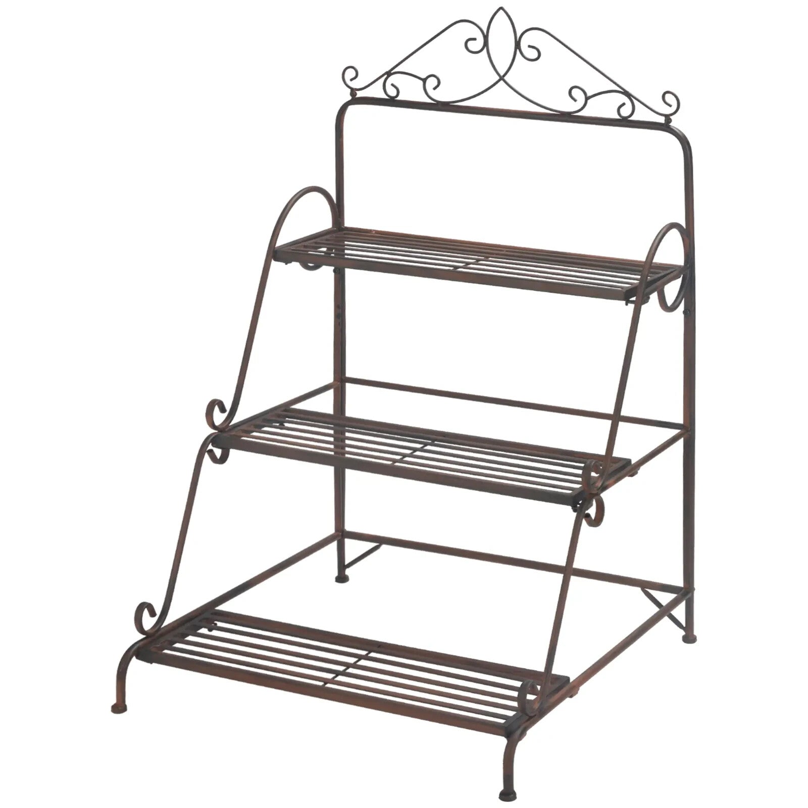 3 Tier Metal Plant Stand Flower Pot Holder Display Shelf For Indoor Outdoor - Home and Garden Furniture Shop - rustic - furniture