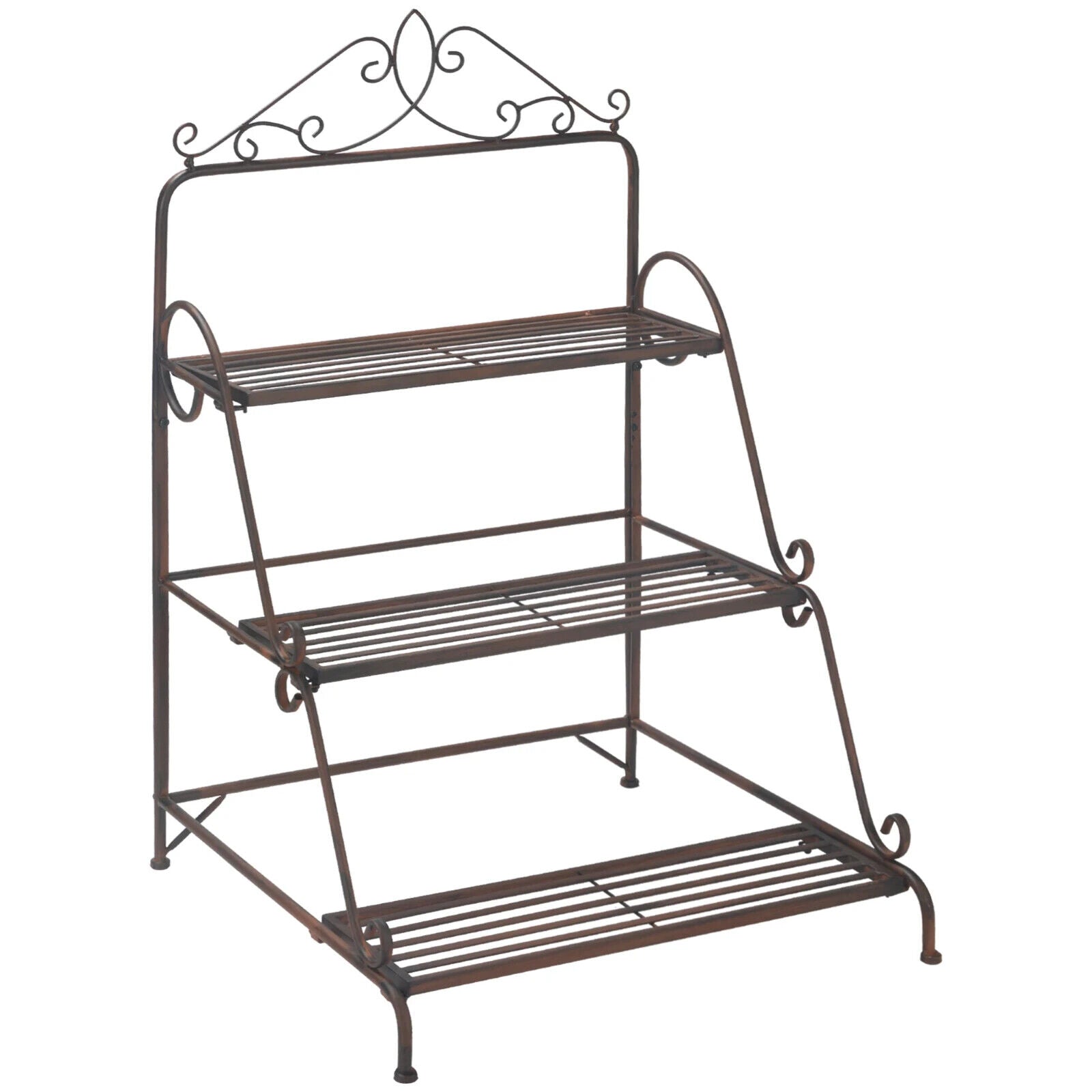 3 Tier Metal Plant Stand Flower Pot Holder Display Shelf For Indoor Outdoor - Home and Garden Furniture Shop - #rustic - furniture#