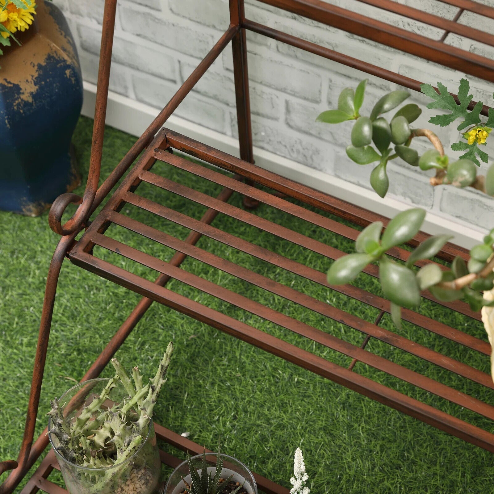 3 Tier Metal Plant Stand Flower Pot Holder Display Shelf For Indoor Outdoor - Home and Garden Furniture Shop - #rustic - furniture#