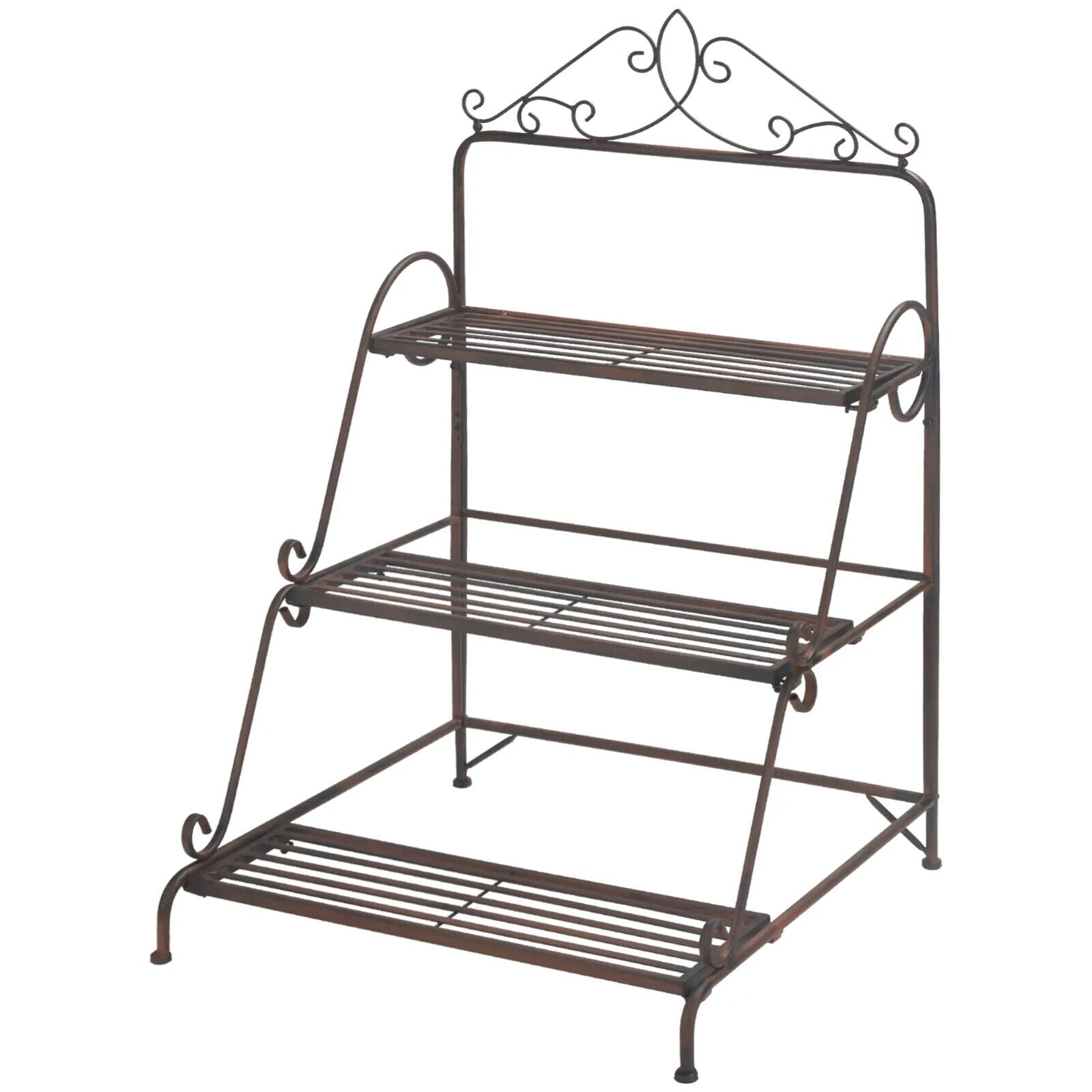 3 Tier Metal Plant Stand Flower Pot Holder Display Shelf For Indoor Outdoor - Home and Garden Furniture Shop - #rustic - furniture#