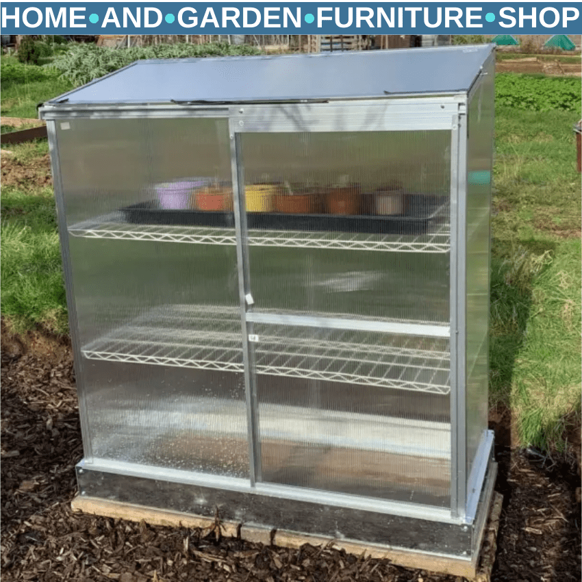 3 Tier Mini Greenhouse with Shelves and Foundation Plant Grow House for Garden - Home and Garden Furniture Shop - rustic - furniture