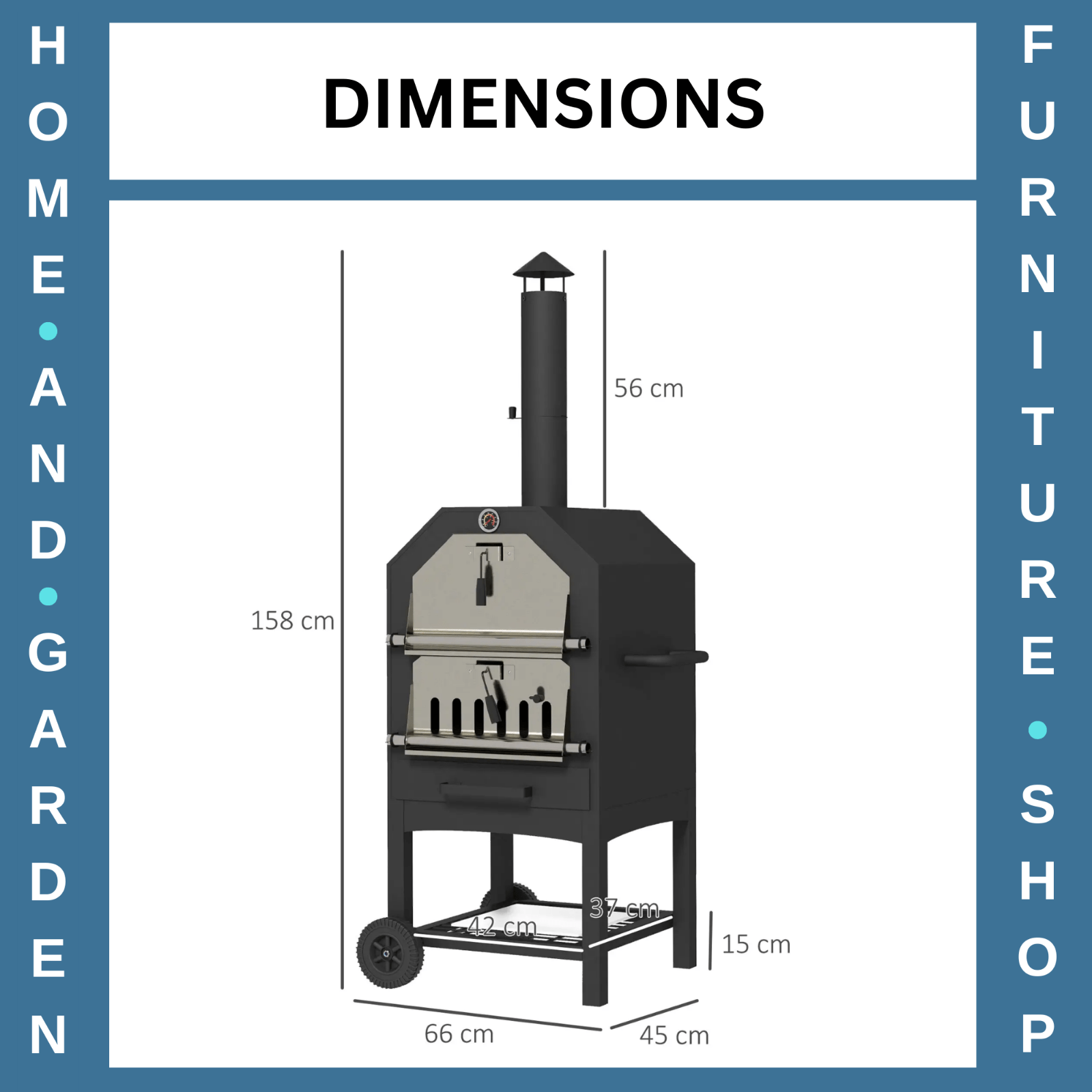 3 Tier Outdoor Pizza Oven w/ Charcoal BBQ Grill Steel Garden Cooking Smoker Unit - Home and Garden Furniture Shop - rustic - furniture