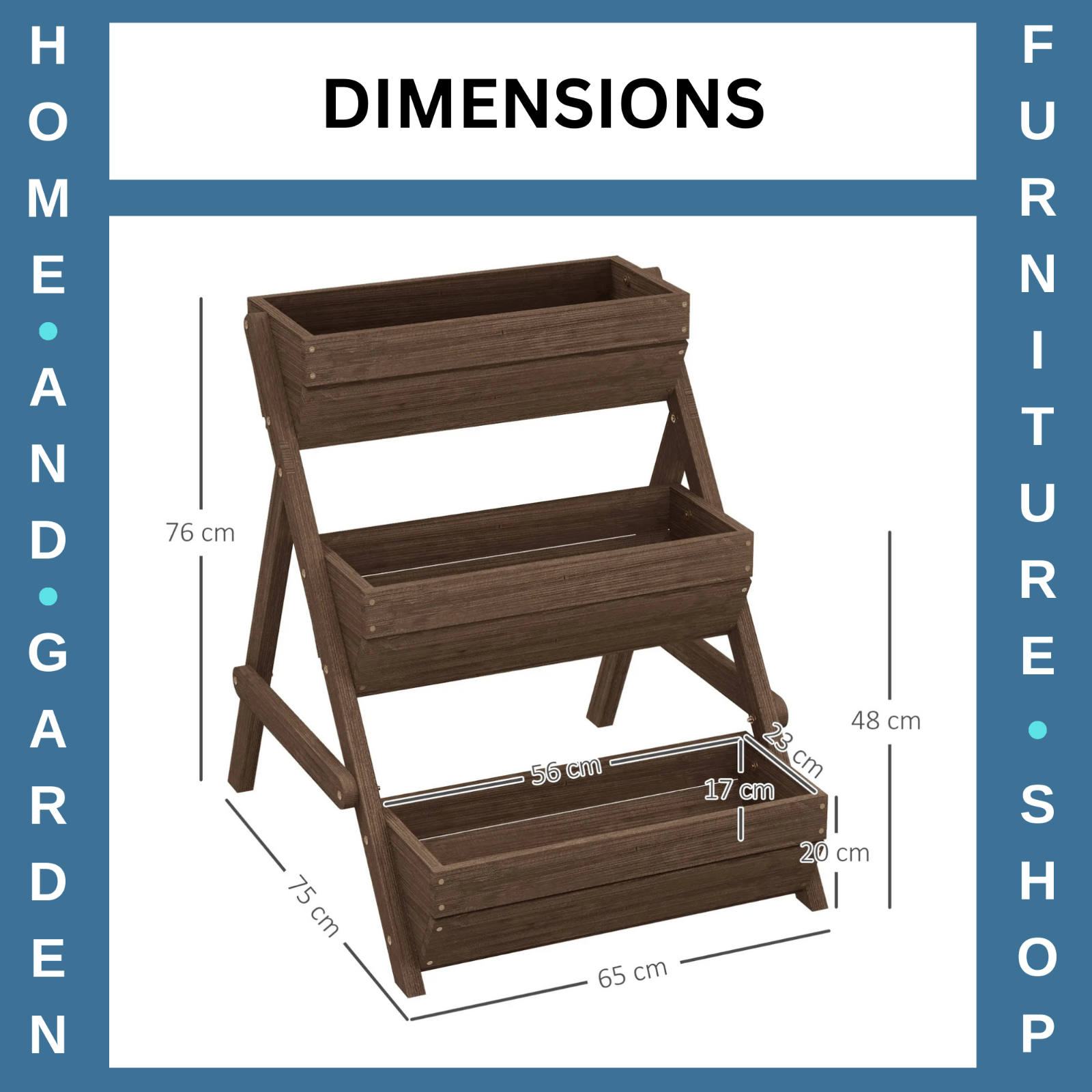 3 Tier Raised Garden Bed Wooden Planter Box Kit 66L for Flowers Vegetables Herbs - Home and Garden Furniture Shop - #rustic - furniture#