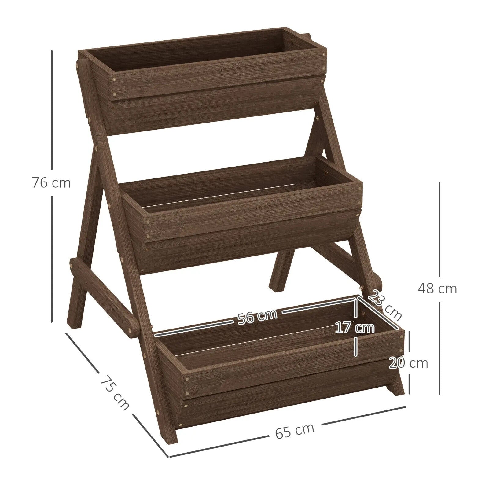 3 Tier Raised Garden Bed Wooden Planter Box Kit 66L for Flowers Vegetables Herbs - Home and Garden Furniture Shop - #rustic - furniture#