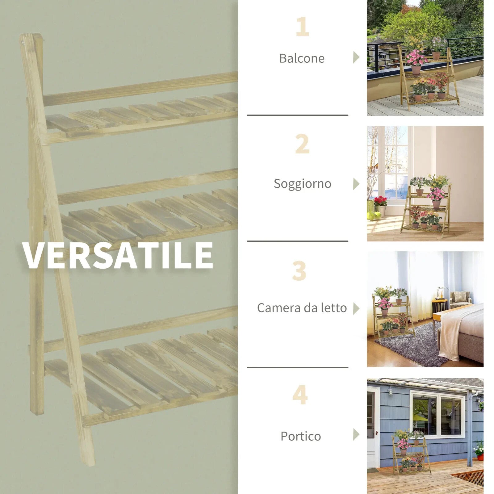 3 Tier Wooden Flower Display Shelf Plant Stand Indoor Outdoor Garden Storage - Home and Garden Furniture Shop - rustic - furniture