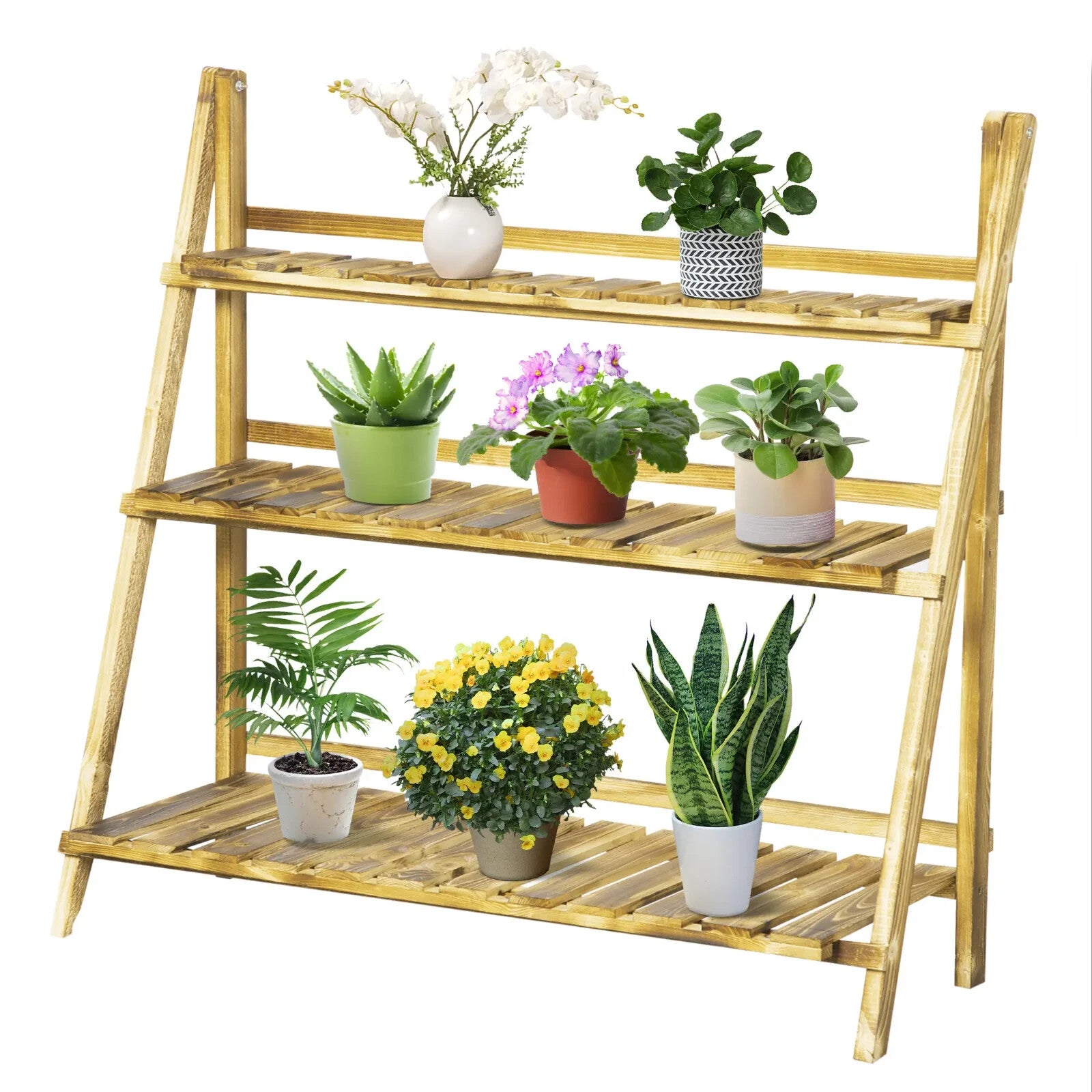 3 Tier Wooden Flower Display Shelf Plant Stand Indoor Outdoor Garden Storage - Home and Garden Furniture Shop - rustic - furniture