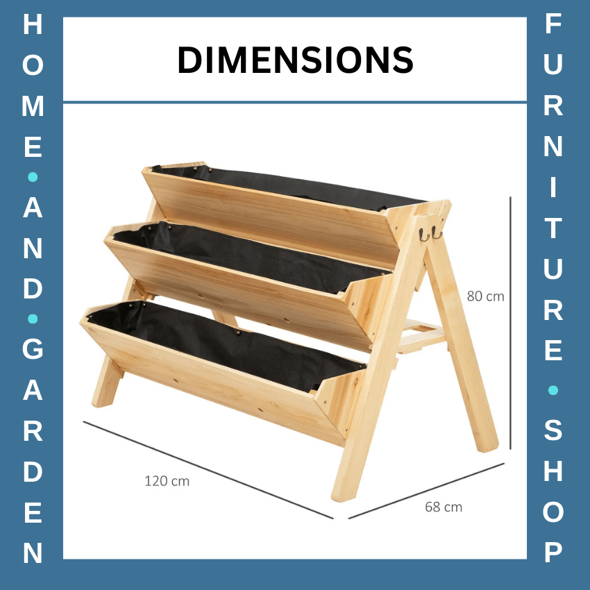 3 Tier Wooden Garden Plant Stand Raised Flower Bed with Hooks and Storage Shelf - Home and Garden Furniture Shop - rustic - furniture