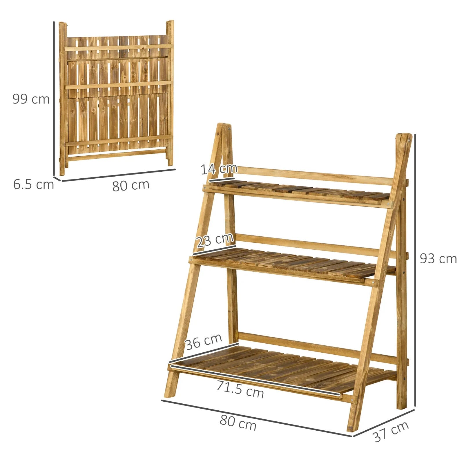 3 Tier Wooden Garden Planter Stand with Shelves Flower Pot Display Rack Outdoor - Home and Garden Furniture Shop - rustic - furniture