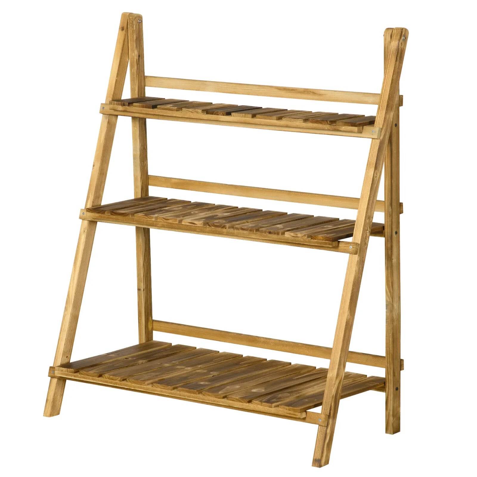 3 Tier Wooden Garden Planter Stand with Shelves Flower Pot Display Rack Outdoor - Home and Garden Furniture Shop - rustic - furniture