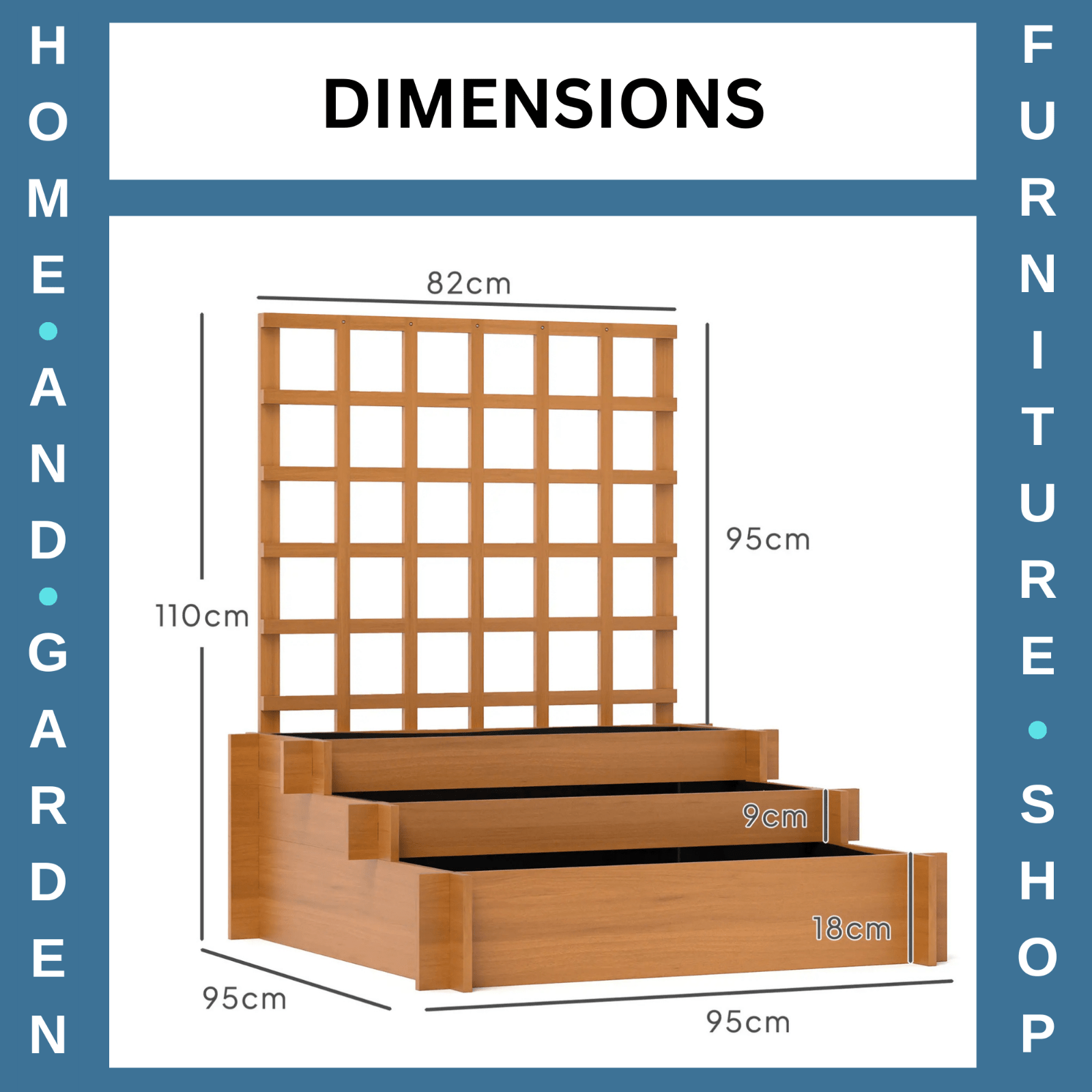 3 Tier Wooden Garden Planter With Trellis Raised Beds Outdoor For Climbing Plant - Home and Garden Furniture Shop - rustic - furniture