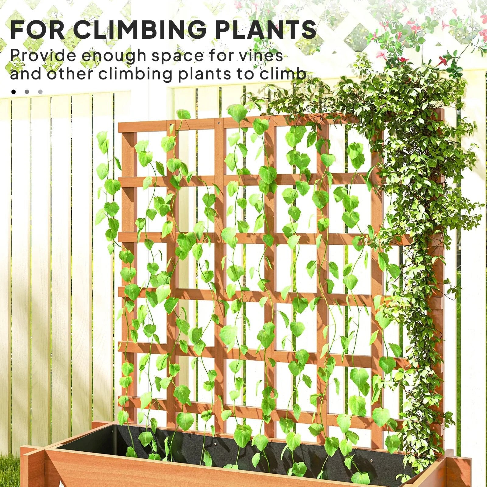 3 Tier Wooden Garden Planter With Trellis Raised Beds Outdoor For Climbing Plant - Home and Garden Furniture Shop - rustic - furniture