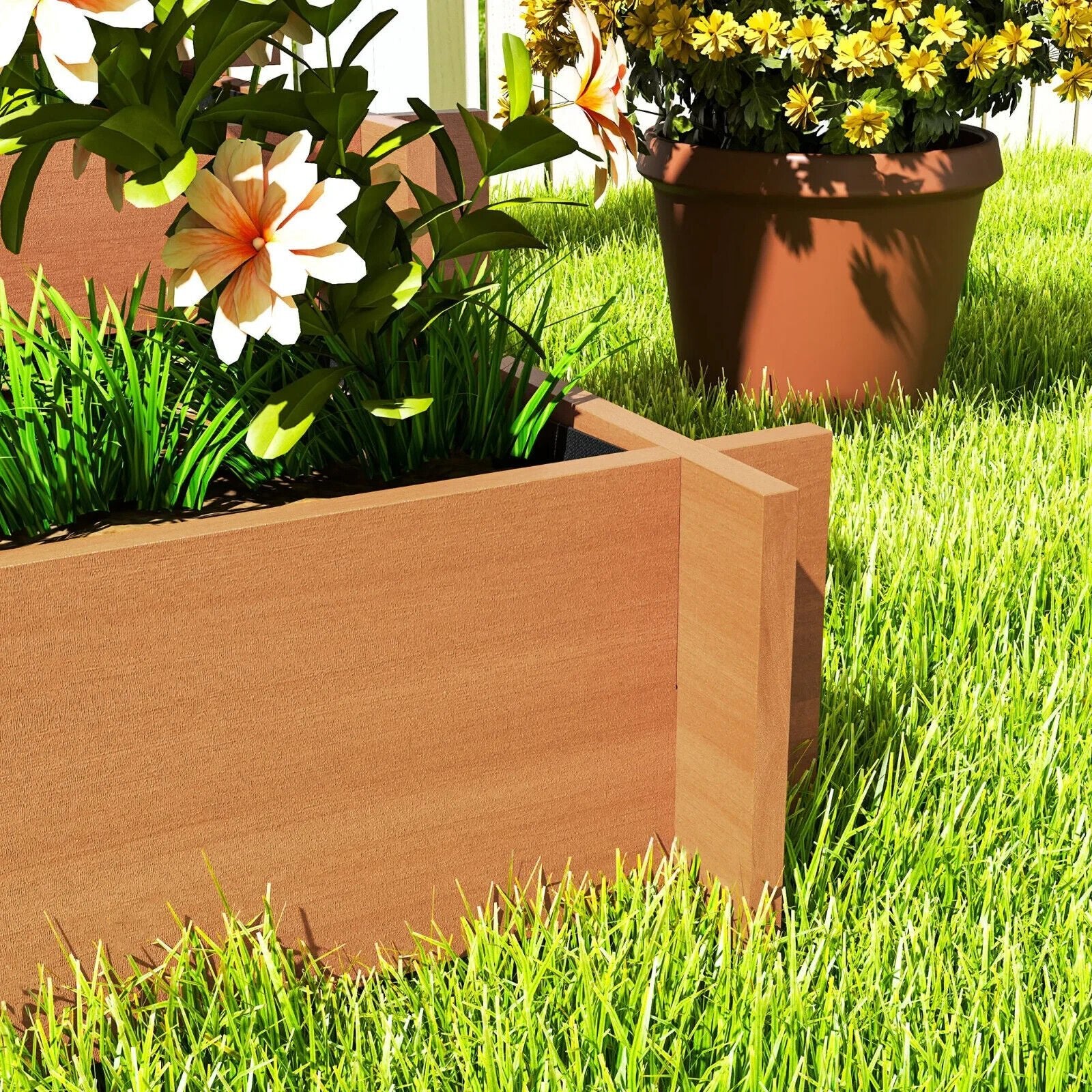 3 Tier Wooden Garden Planter With Trellis Raised Beds Outdoor For Climbing Plant - Home and Garden Furniture Shop - #rustic - furniture#