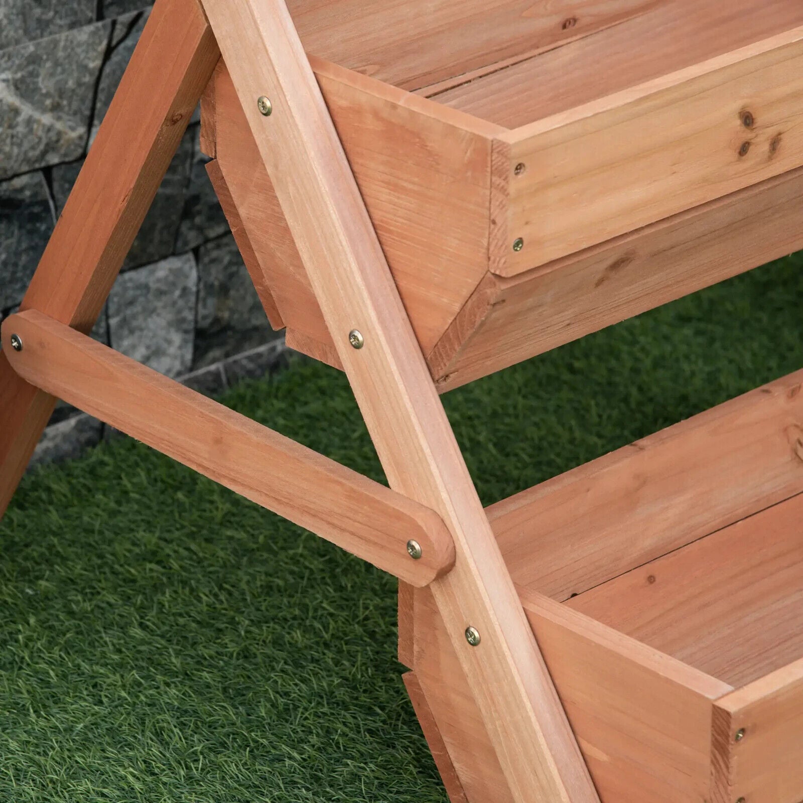 3 Tier Wooden Raised Garden Bed 65x75x78cm Elevated Planter Box for Herb Flowers - Home and Garden Furniture Shop - #rustic - furniture#