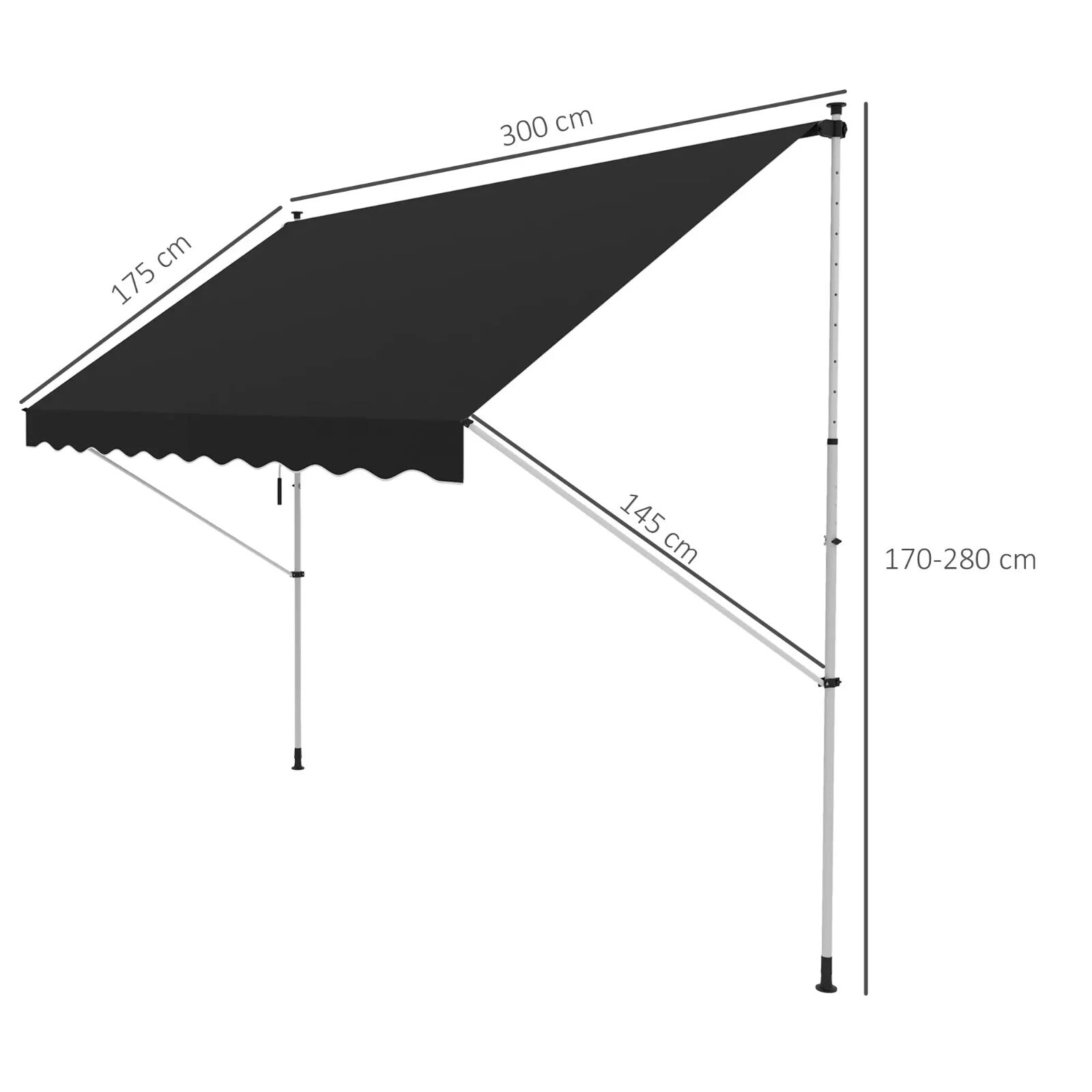 3 x 1.5m Adjustable Outdoor Awning Aluminium Frame Retractable Garden Canopy - Home and Garden Furniture Shop - rustic - furniture