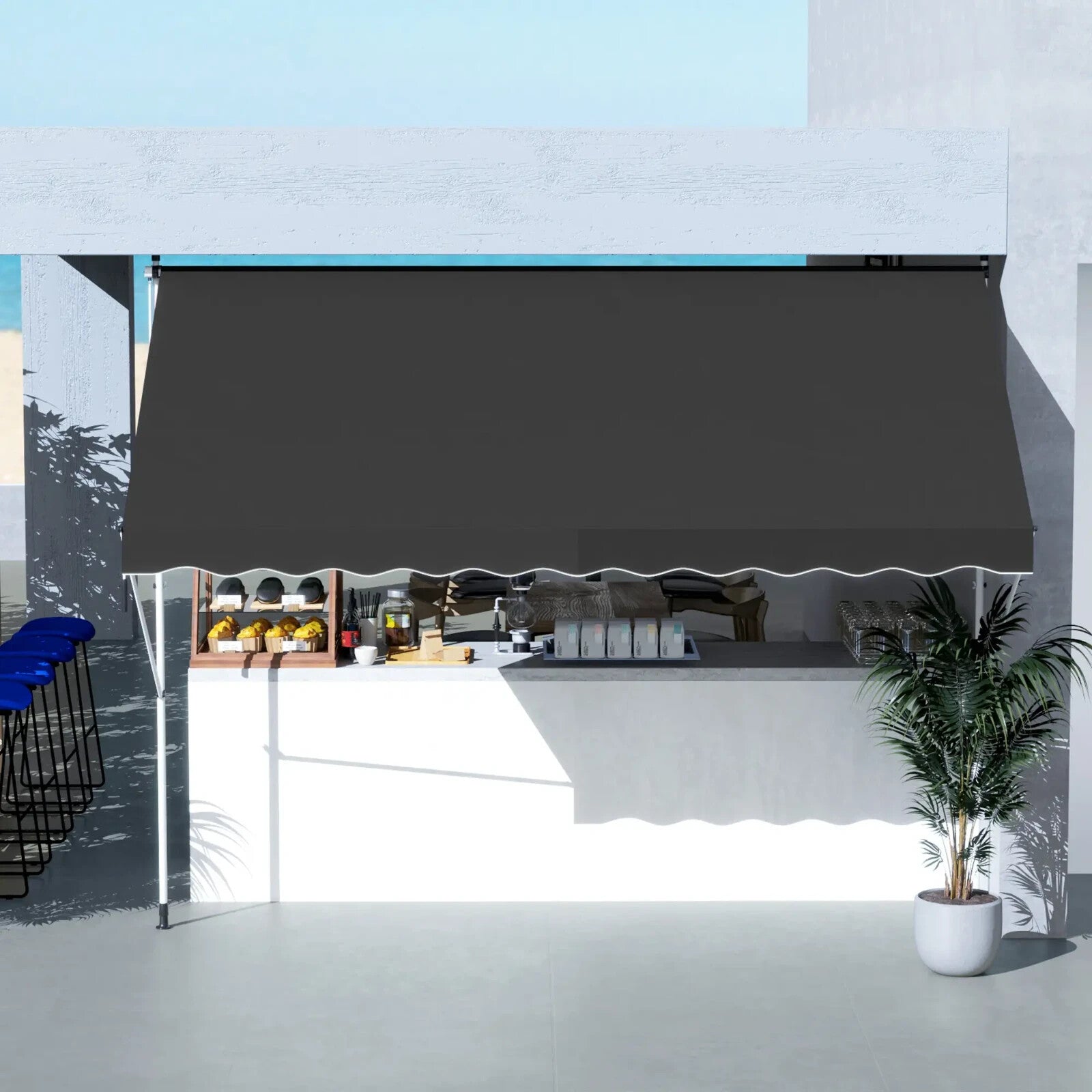 3 x 1.5m Adjustable Outdoor Awning Aluminium Frame Retractable Garden Canopy - Home and Garden Furniture Shop - rustic - furniture