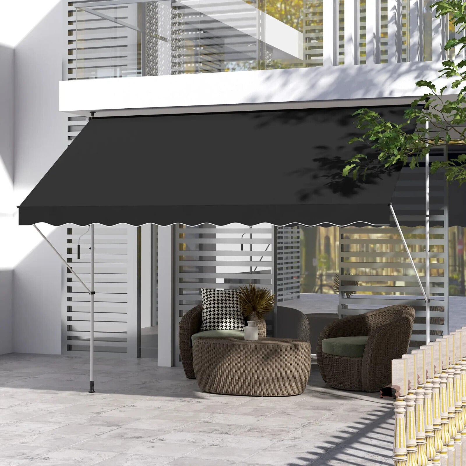 3 x 1.5m Adjustable Outdoor Awning Aluminium Frame Retractable Garden Canopy - Home and Garden Furniture Shop - #rustic - furniture#