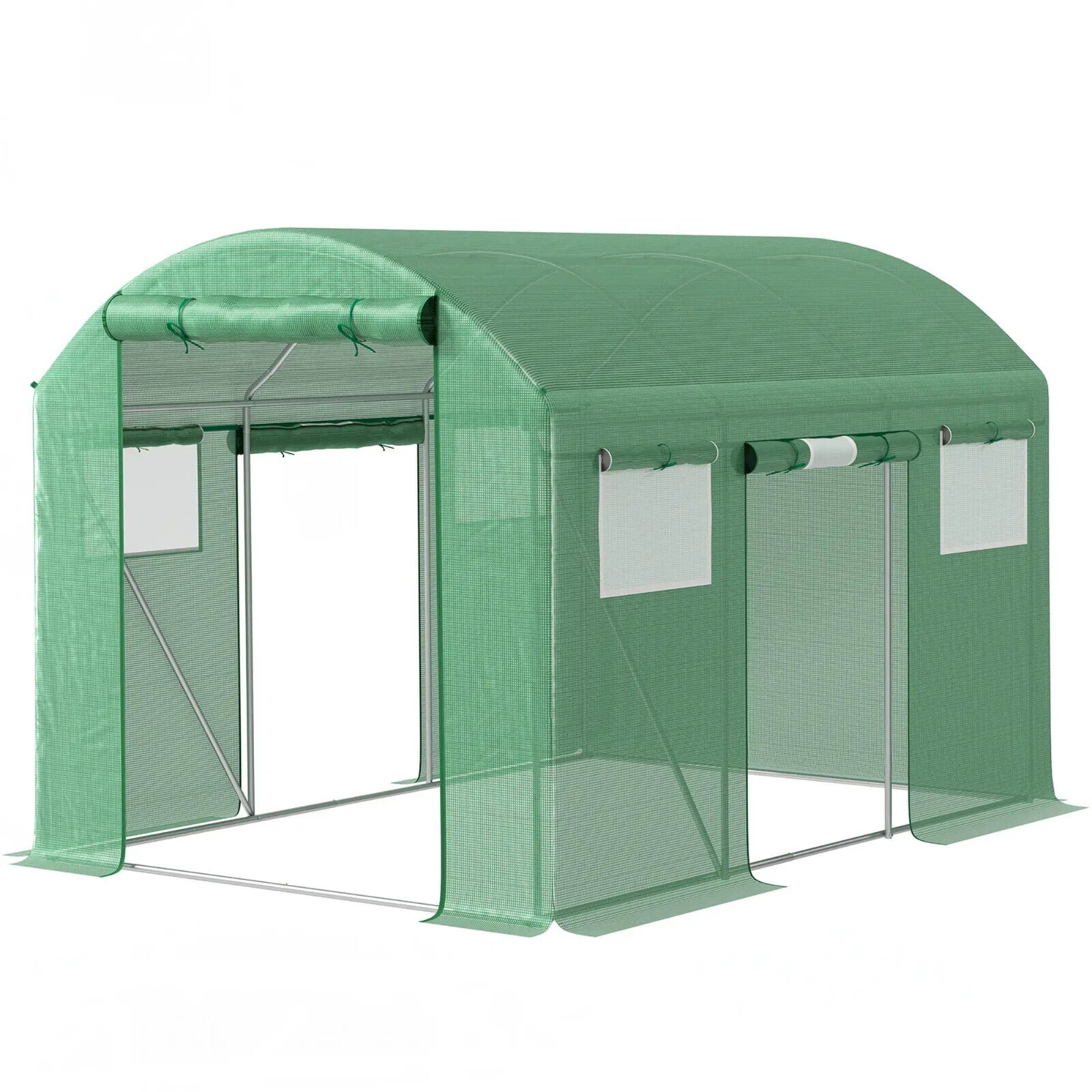 3 x 2 x 2 m Polytunnel Greenhouse with 3 Doors Mesh Window Walk In Garden Tunnel - Home and Garden Furniture Shop - #rustic - furniture#