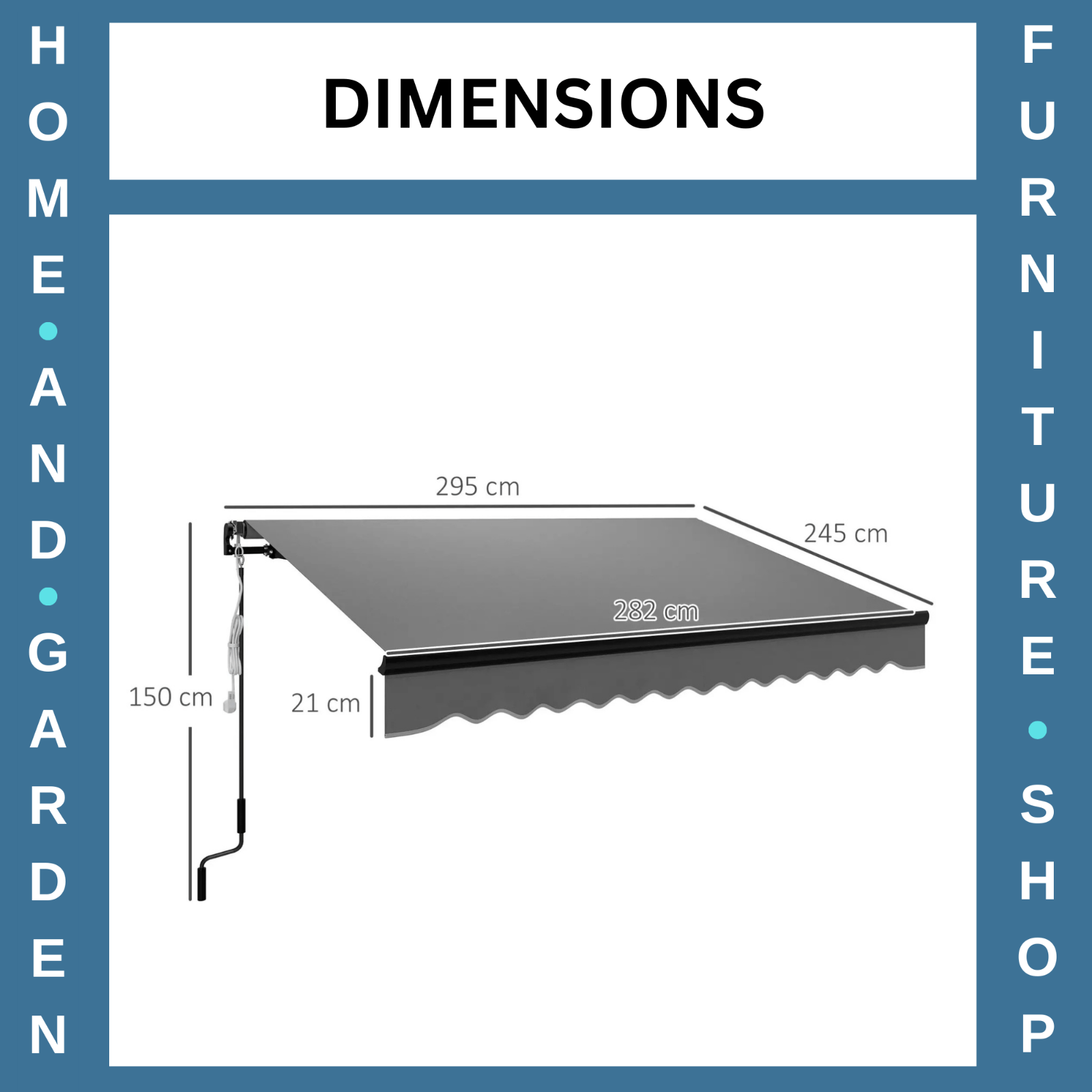3 x 2.5m Electric Retractable Awning with LED Light Remote UV50 DIY Patio Canopy - Home and Garden Furniture Shop - rustic - furniture
