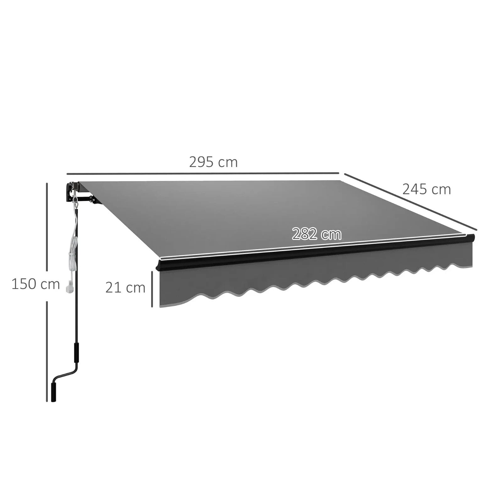 3 x 2.5m Electric Retractable Awning with LED Light Remote UV50 DIY Patio Canopy - Home and Garden Furniture Shop - rustic - furniture