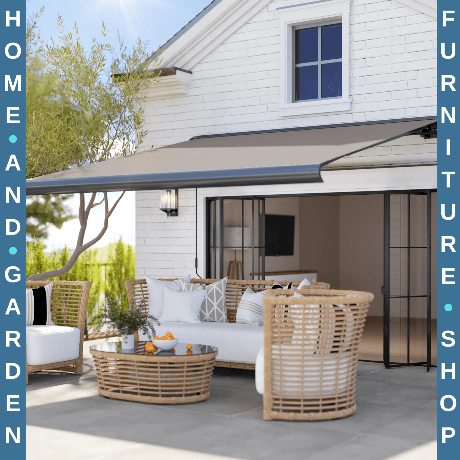 3 x 2.5m Electric Retractable Awning with Remote Aluminium Frame UV50 Sun Canopy - Home and Garden Furniture Shop - rustic - furniture