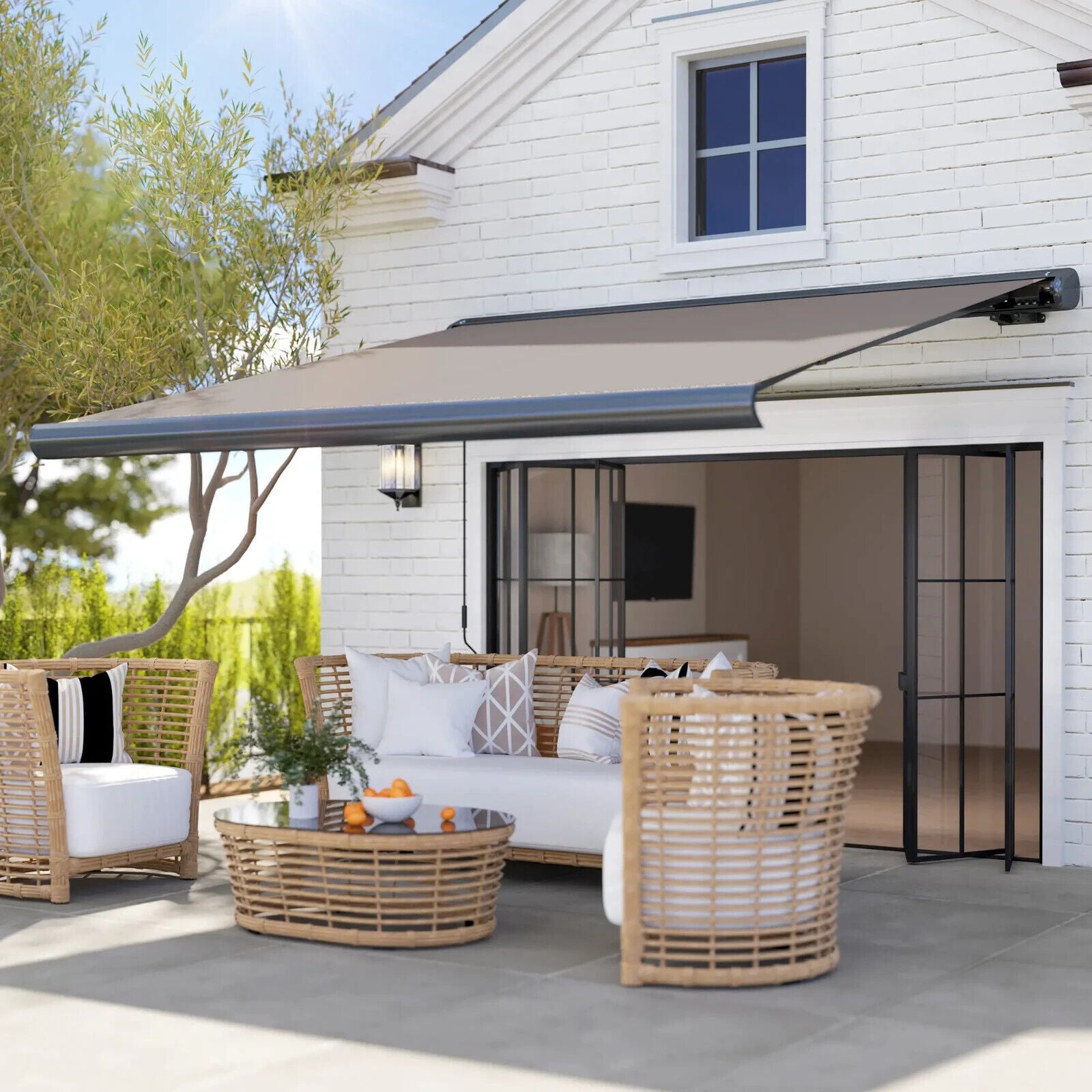 3 x 2.5m Electric Retractable Awning with Remote Aluminium Frame UV50 Sun Canopy - Home and Garden Furniture Shop - #rustic - furniture#