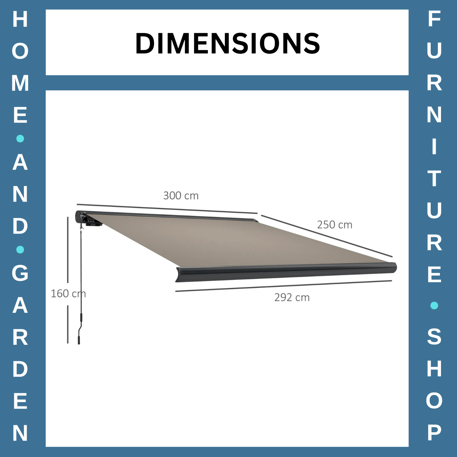 3 x 2.5m Electric Retractable Awning with Remote Aluminium Frame UV50 Sun Canopy - Home and Garden Furniture Shop - rustic - furniture