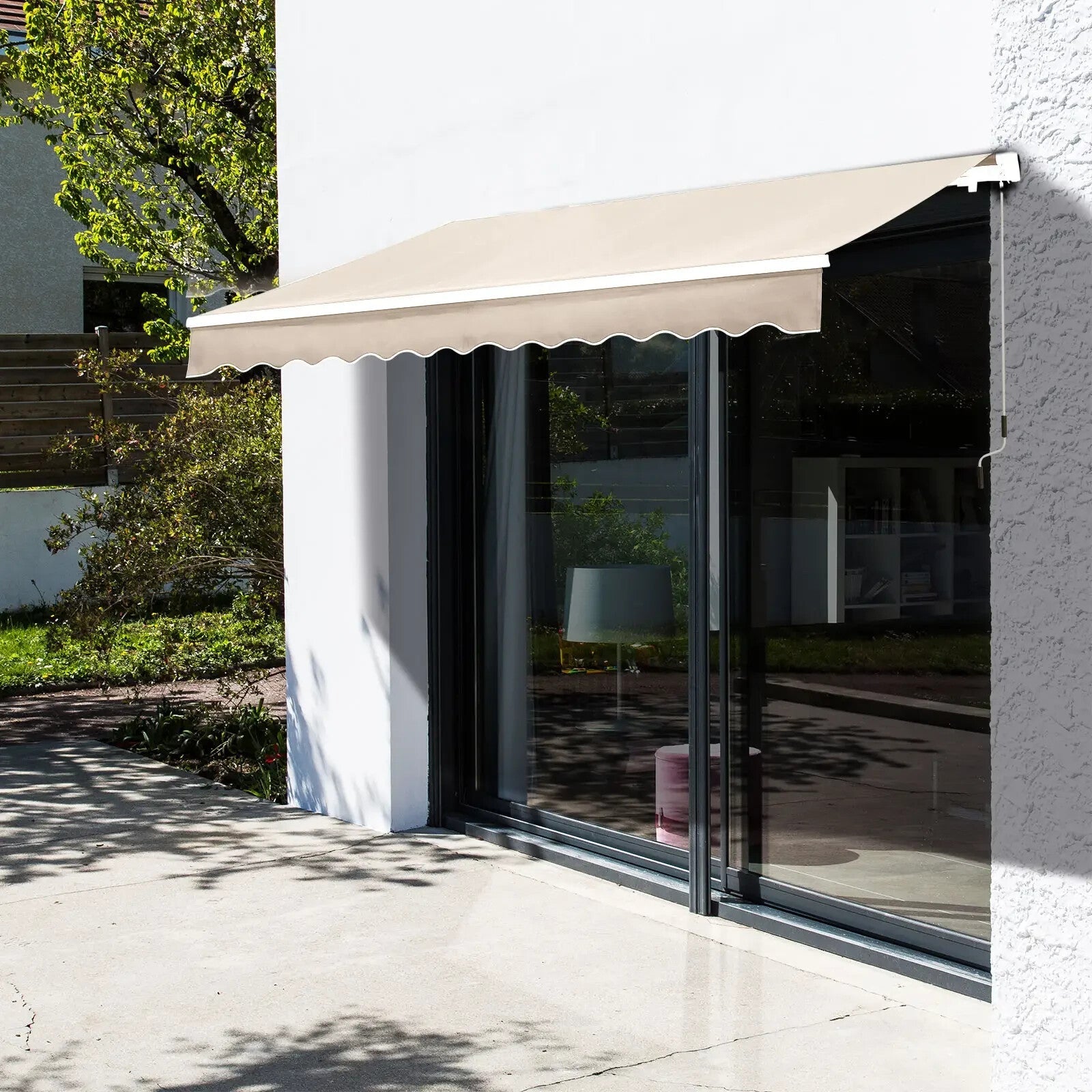 3 x 2.5m Manual Retractable Awning Garden Patio Canopy Shelter Wall Mounted - Home and Garden Furniture Shop - rustic - furniture