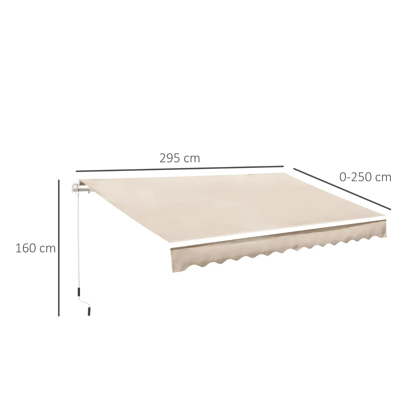 3 x 2.5m Manual Retractable Awning Garden Patio Canopy Shelter Wall Mounted - Home and Garden Furniture Shop - rustic - furniture