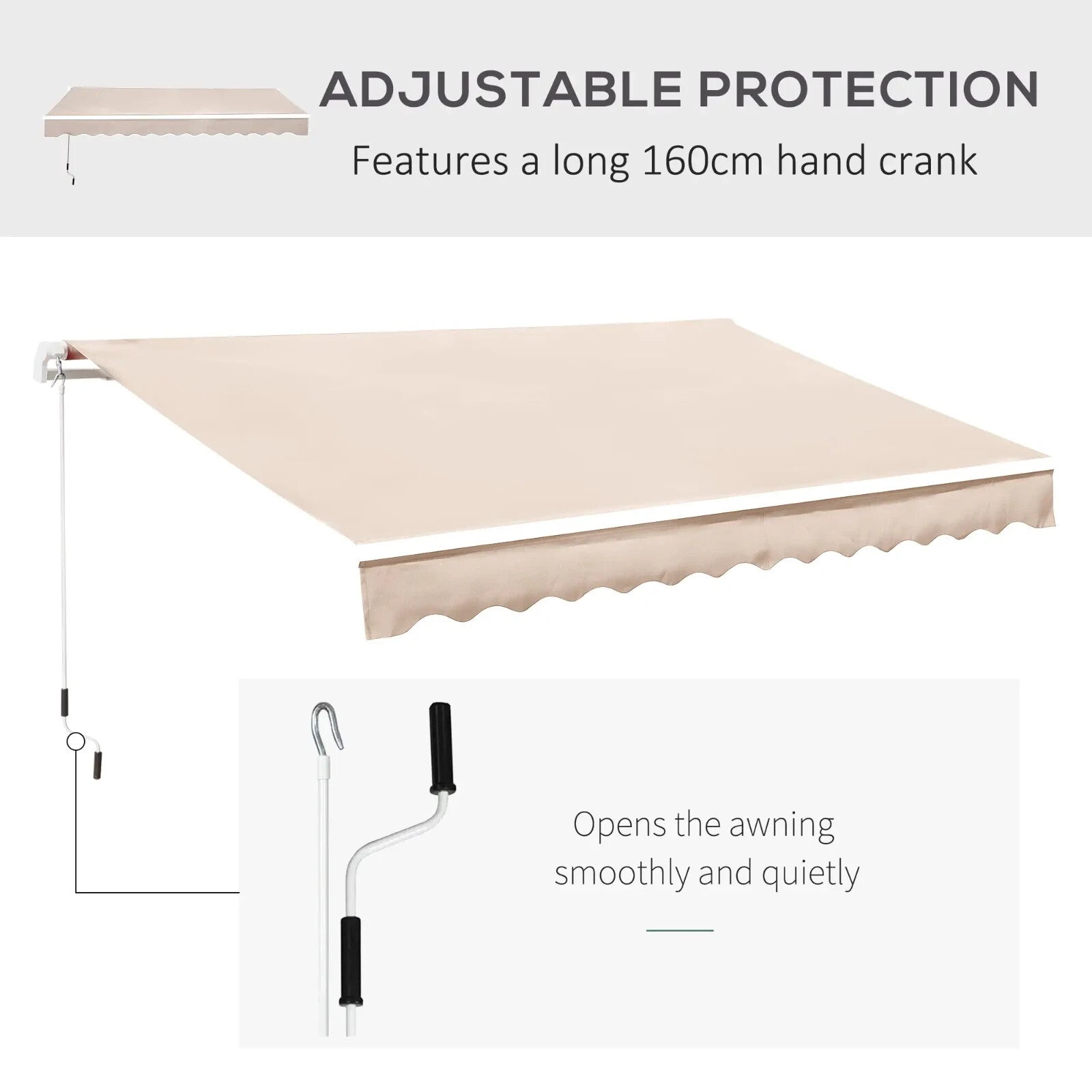3 x 2.5m Manual Retractable Awning Garden Patio Canopy Shelter Wall Mounted - Home and Garden Furniture Shop - rustic - furniture