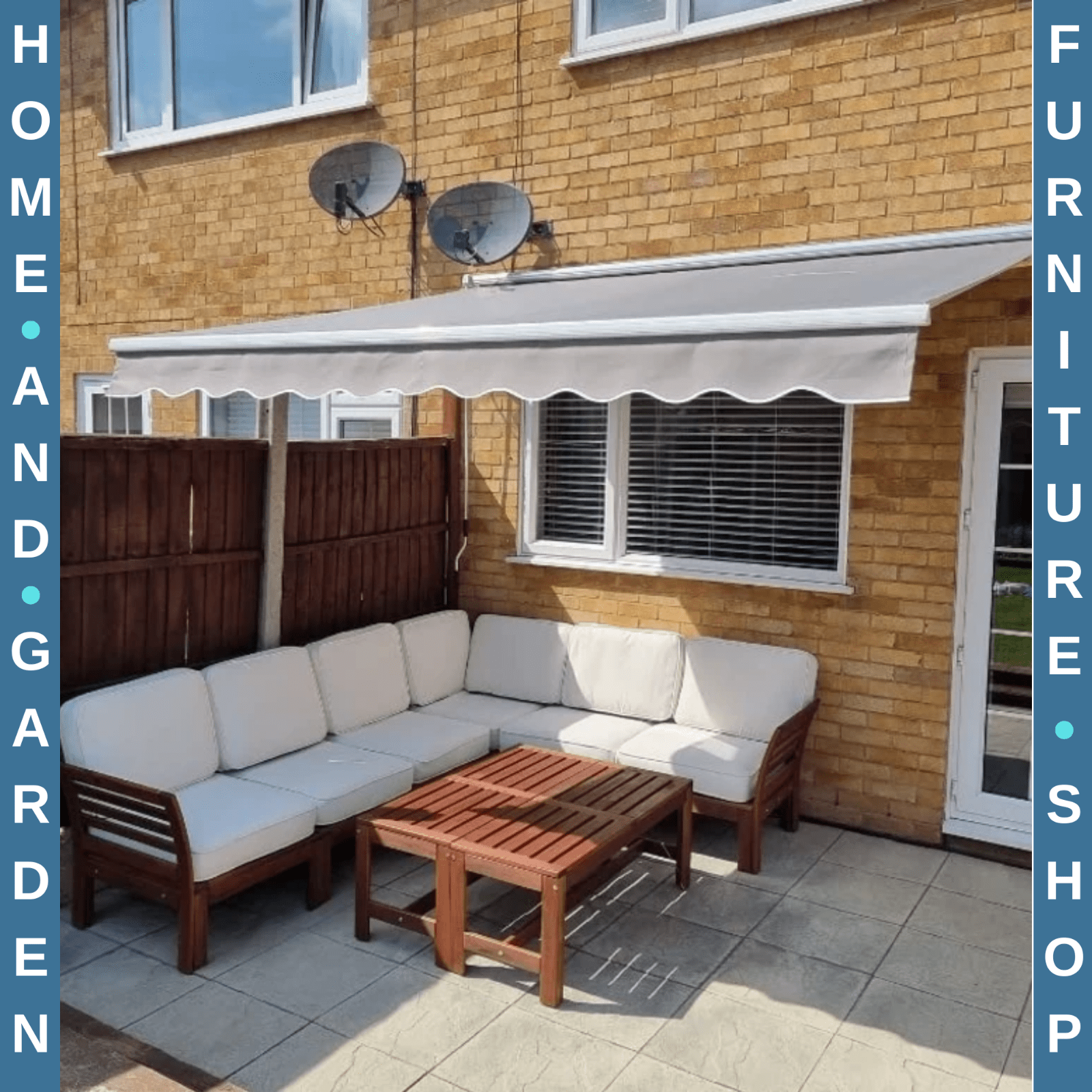 3 x 2.5m Manual Retractable Garden Awning Canopy Sun Shade Shelter for Outdoors - Home and Garden Furniture Shop - rustic - furniture