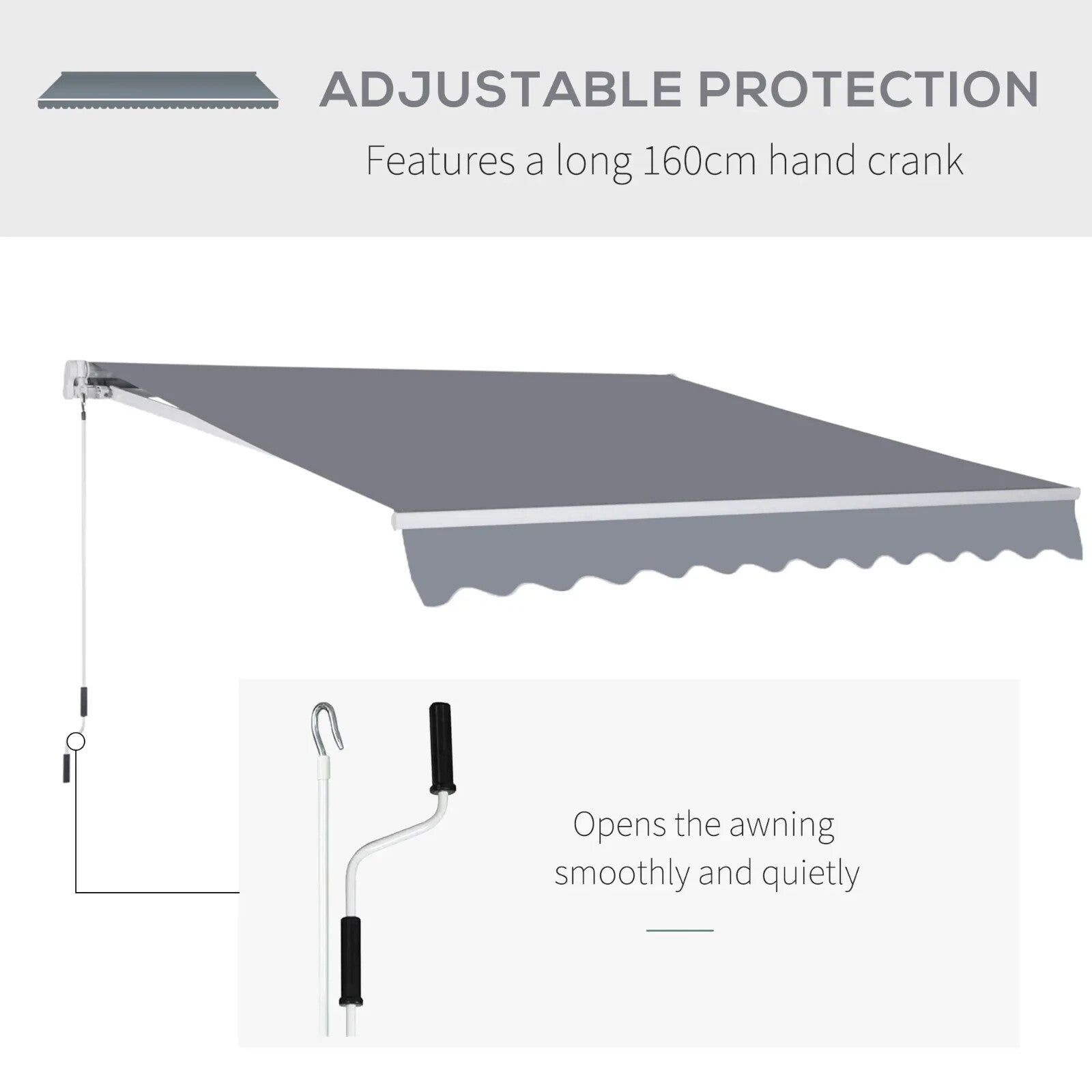 3 x 2.5m Manual Retractable Garden Awning Canopy Sun Shade Shelter for Outdoors - Home and Garden Furniture Shop - rustic - furniture