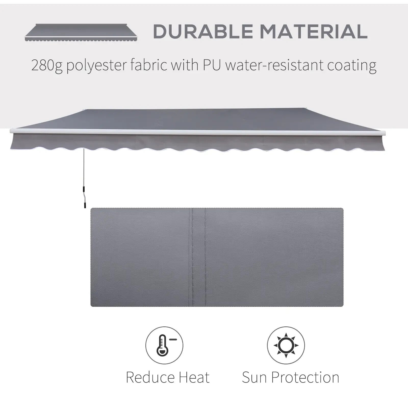 3 x 2.5m Manual Retractable Garden Awning Canopy Sun Shade Shelter for Outdoors - Home and Garden Furniture Shop - rustic - furniture