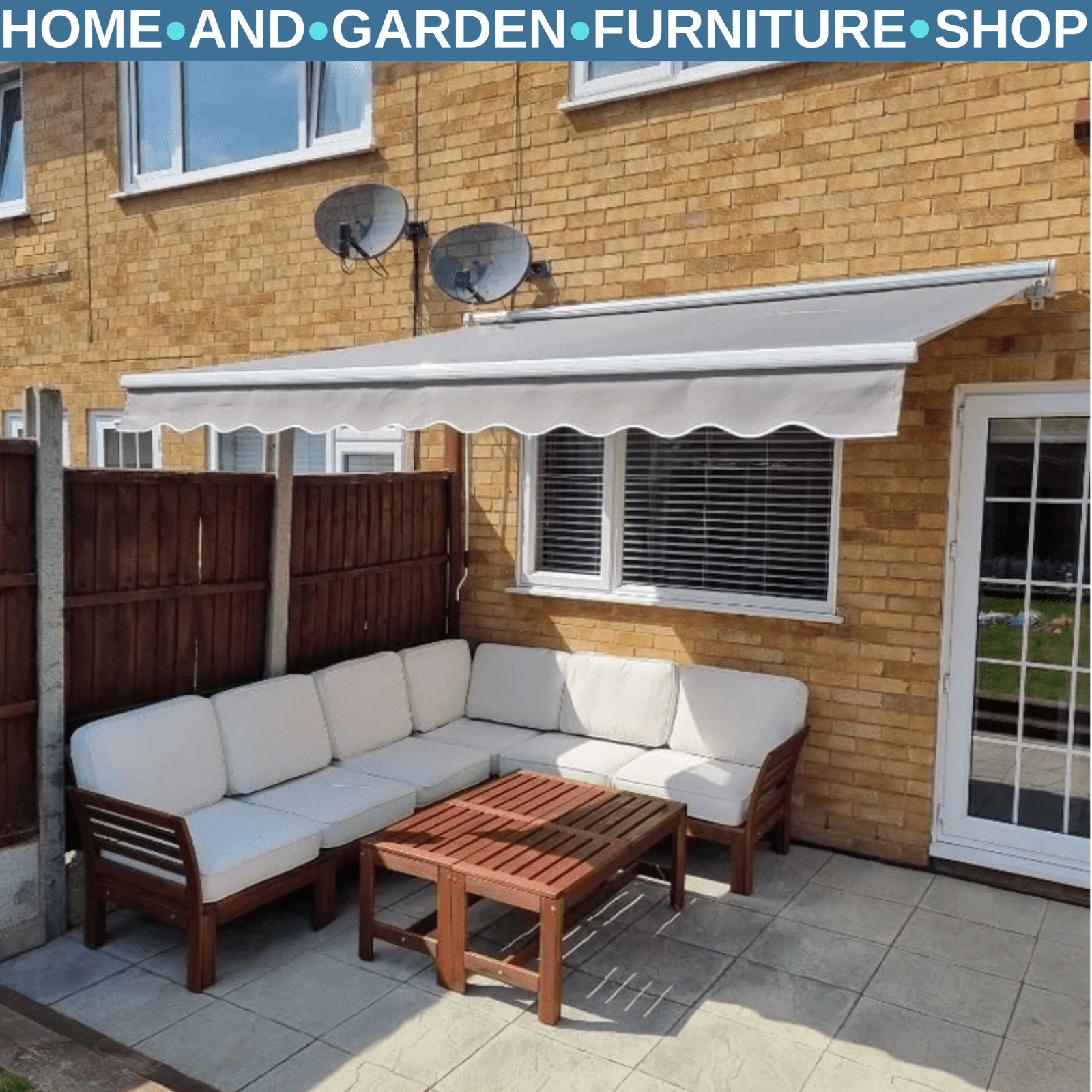 3 x 2.5m Manual Retractable Garden Awning Canopy Sun Shade Shelter for Outdoors - Home and Garden Furniture Shop - rustic - furniture