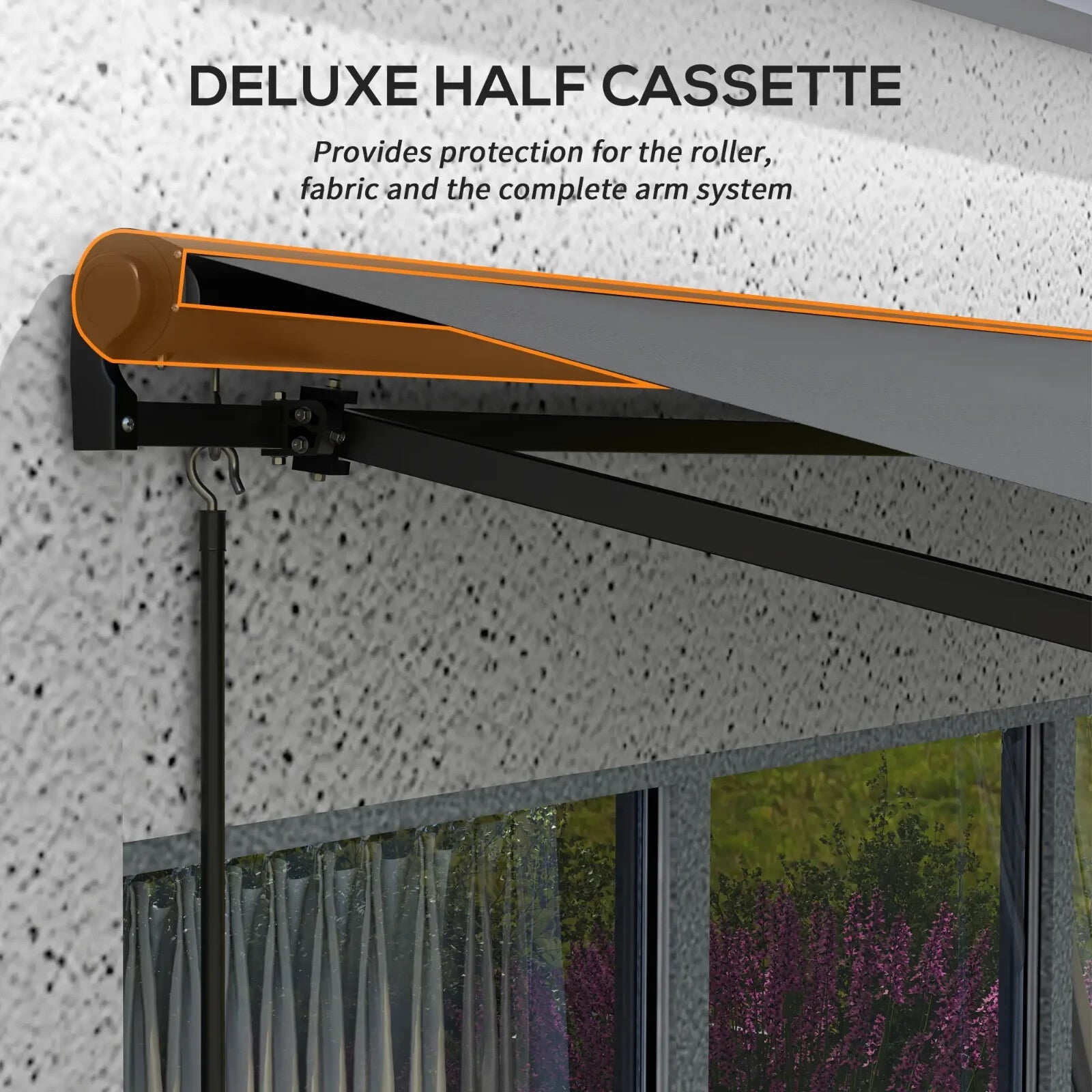 3 x 2m Electric Retractable Awning Canopy with Remote for Patio Door Window - Home and Garden Furniture Shop - rustic - furniture