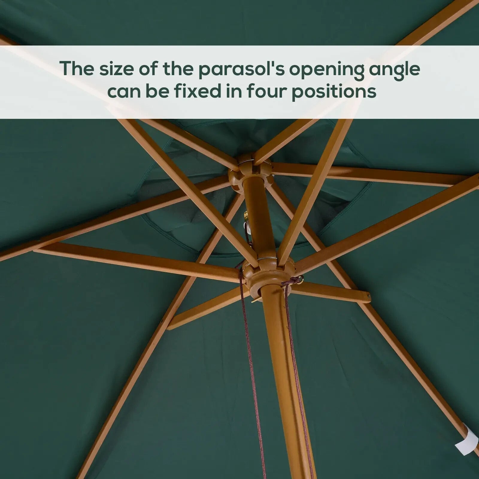 3 x 2m Wooden Garden Parasol Patio Sun Umbrella Outdoor Shade with Push Button - Home and Garden Furniture Shop - rustic - furniture