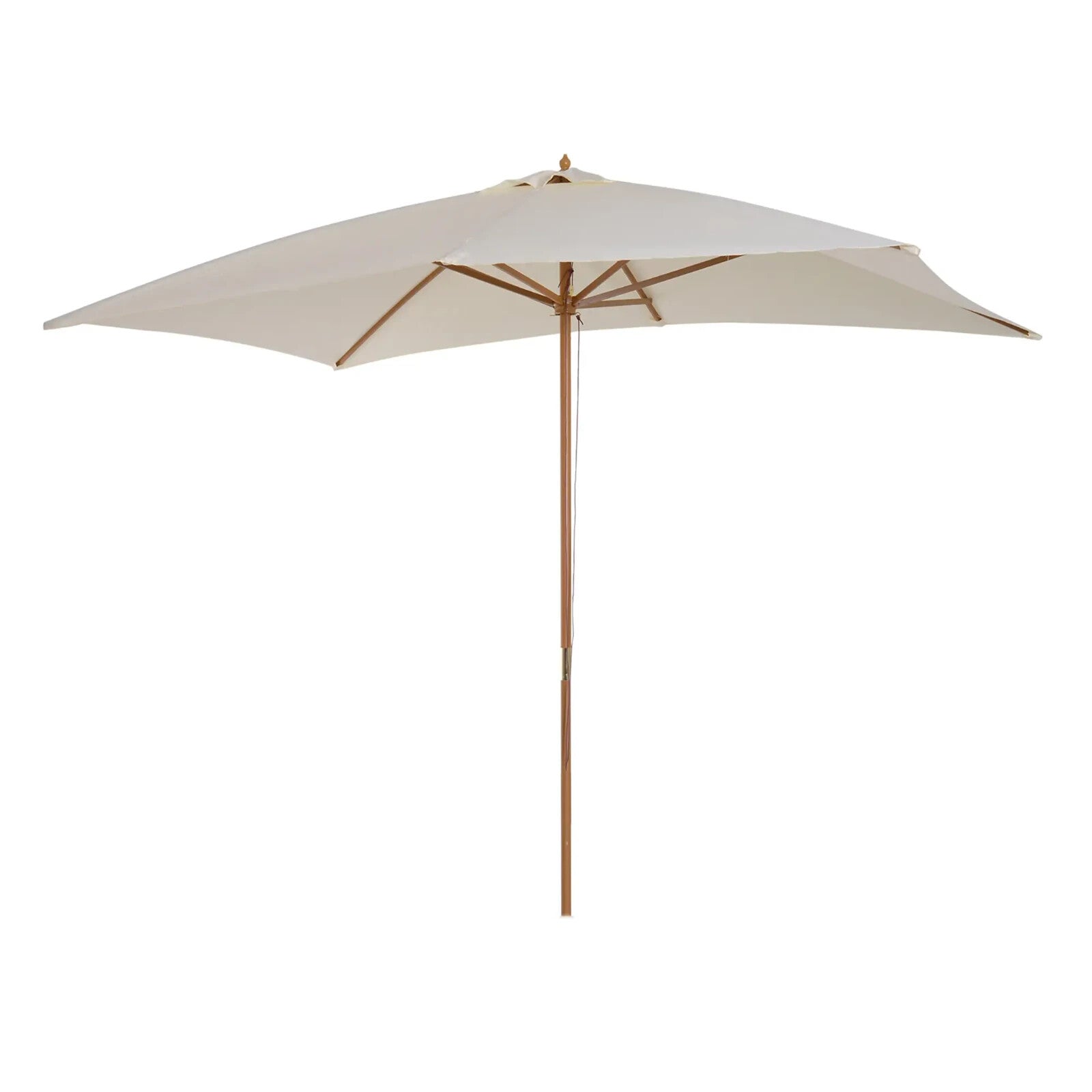 3 x 2m Wooden Patio Parasol Garden Sun Umbrella Outdoor Shade Push Button - Home and Garden Furniture Shop - rustic - furniture