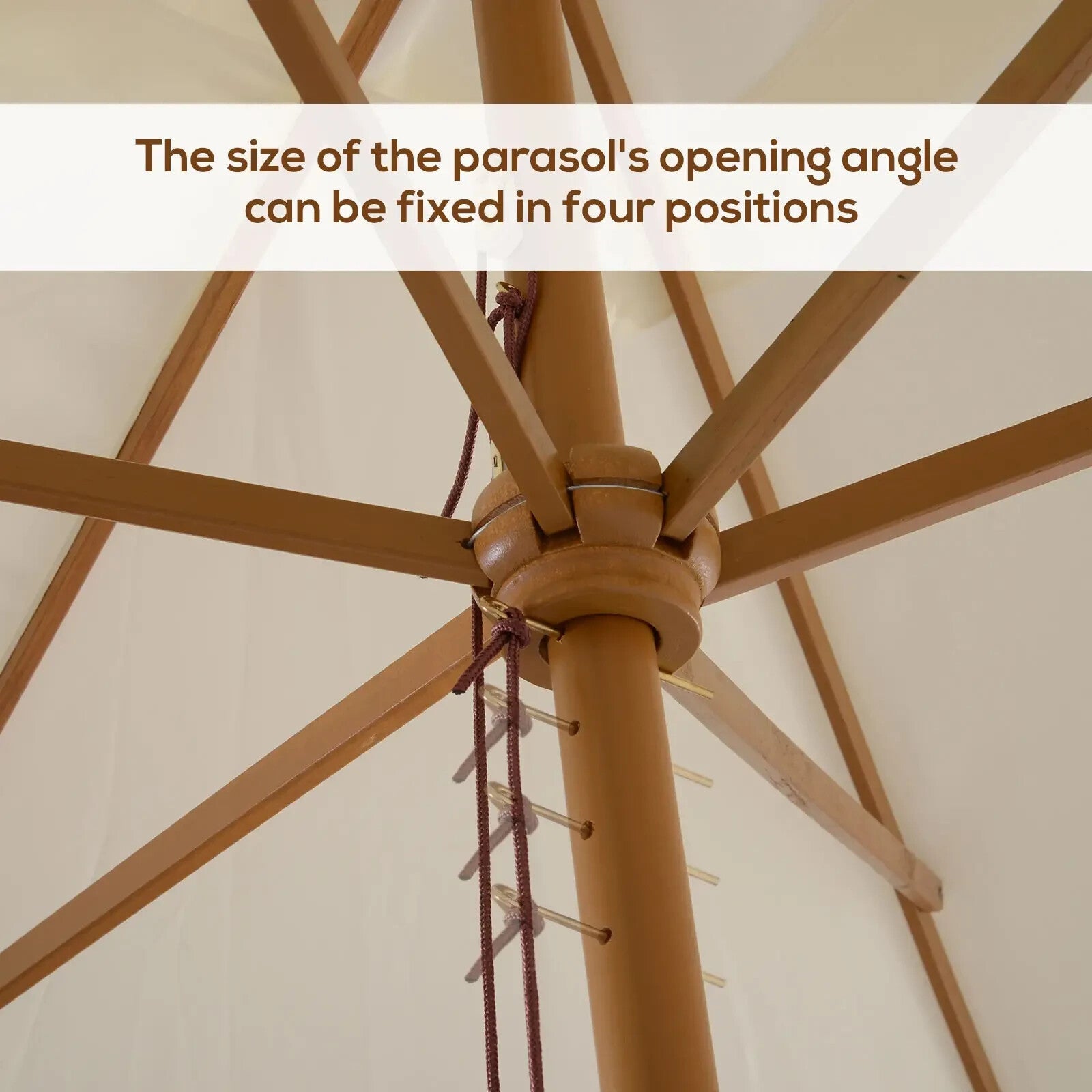 3 x 2m Wooden Patio Parasol Garden Sun Umbrella Outdoor Shade Push Button - Home and Garden Furniture Shop - rustic - furniture