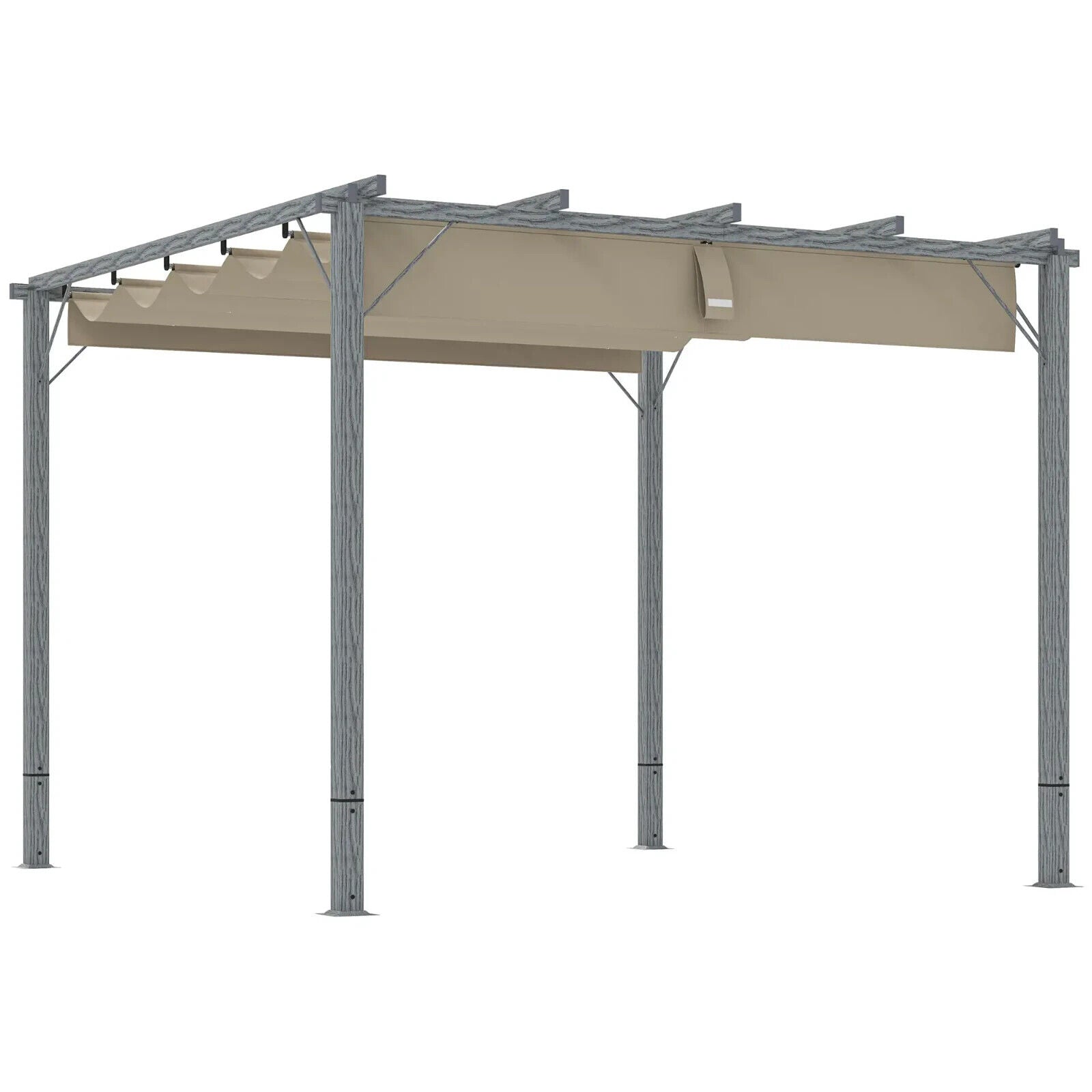 3 x 3 m Garden Pergola with Retractable Roof Canopy Aluminium Frame Gazebo Kit - Home and Garden Furniture Shop - #rustic - furniture#