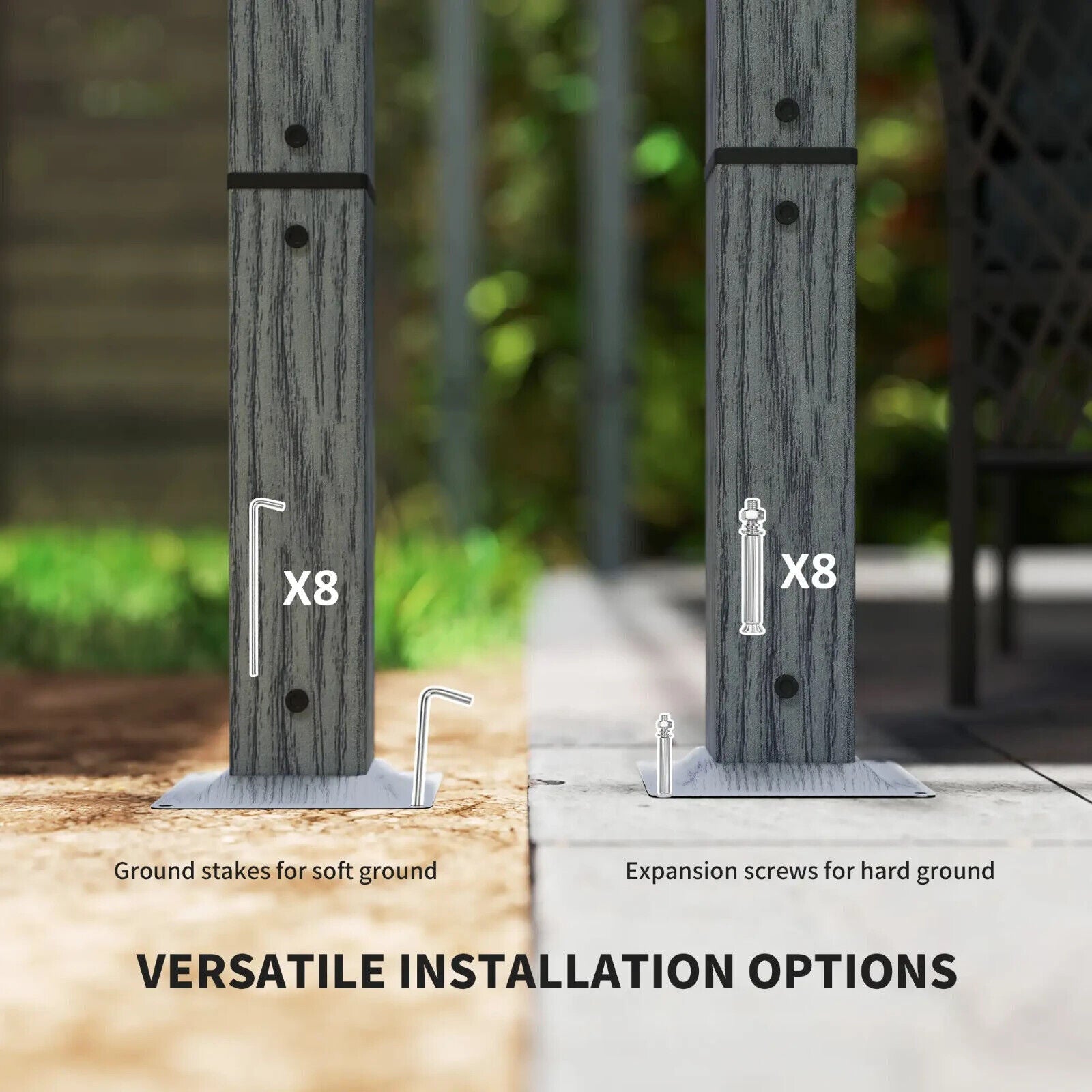 3 x 3 m Garden Pergola with Retractable Roof Canopy Aluminium Frame Gazebo Kit - Home and Garden Furniture Shop - #rustic - furniture#