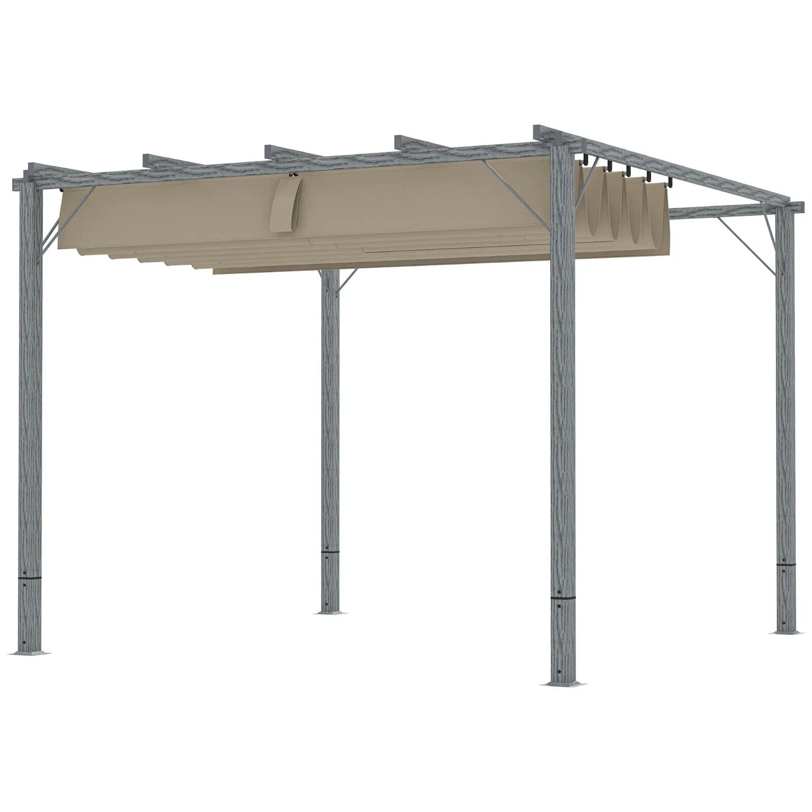 3 x 3 m Garden Pergola with Retractable Roof Canopy Aluminium Frame Gazebo Kit - Home and Garden Furniture Shop - #rustic - furniture#