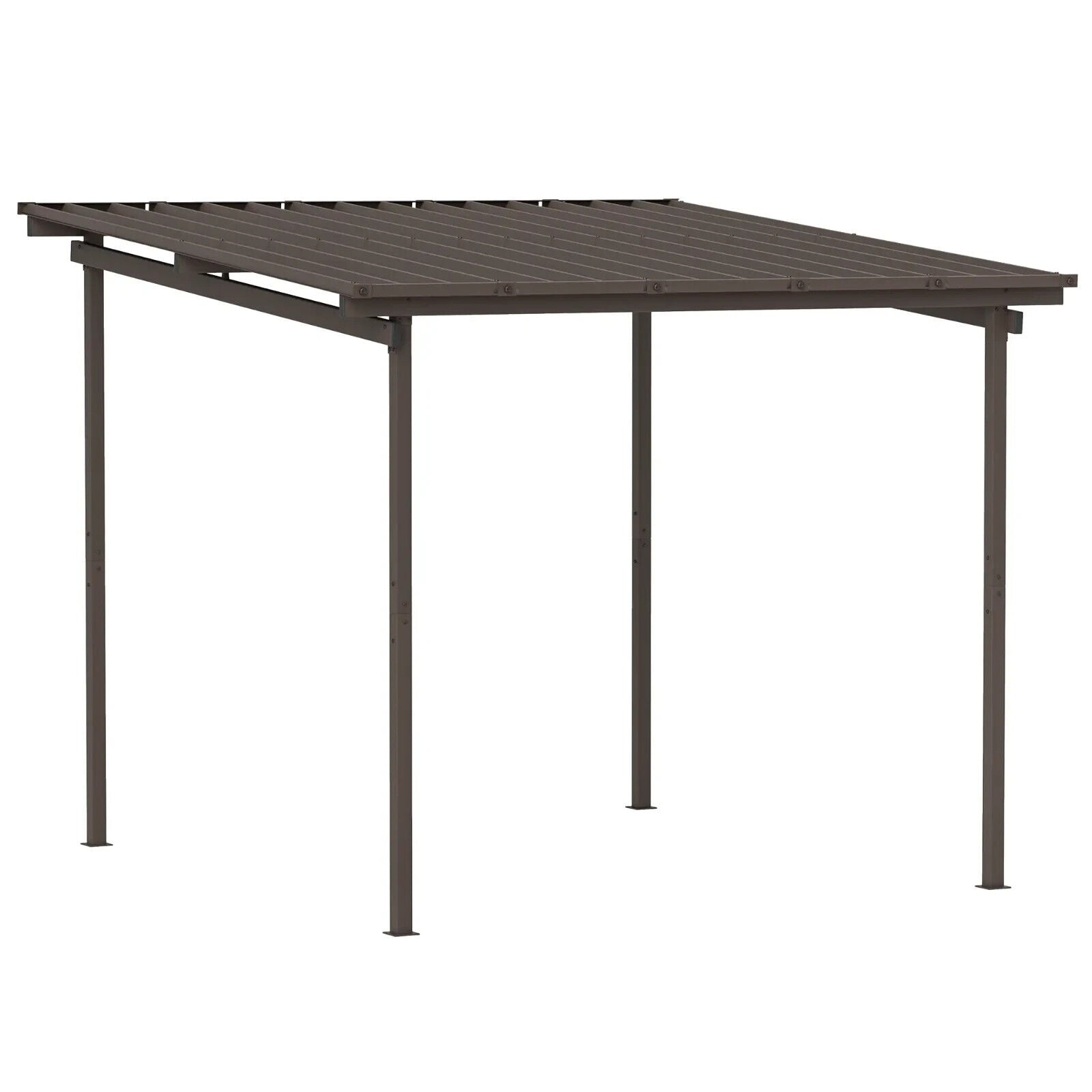 3 x 3 m Garden Pergola with Waterproof Metal Roof Lean To Hardtop Gazebo Outdoor - Home and Garden Furniture Shop - #rustic - furniture#