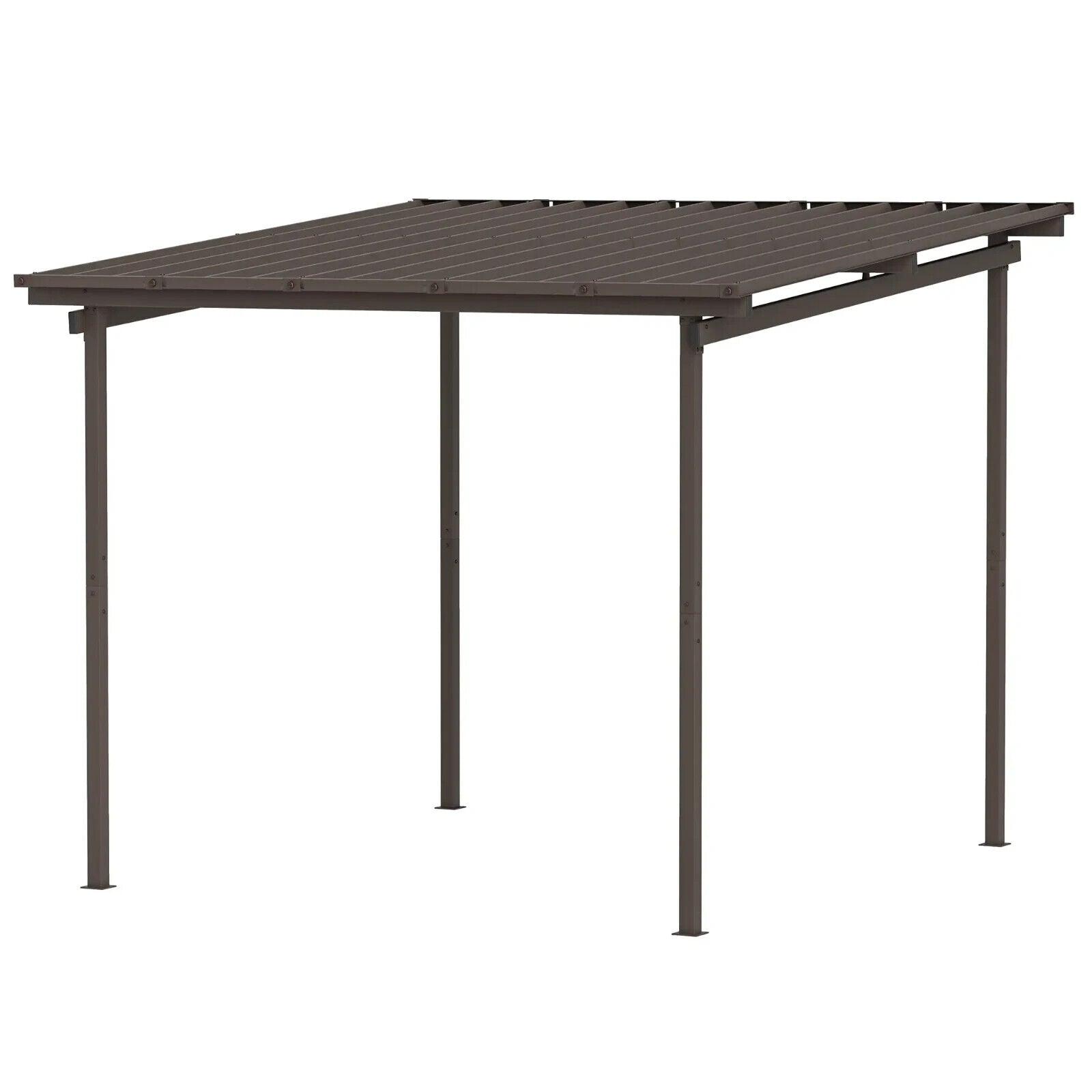 3 x 3 m Garden Pergola with Waterproof Metal Roof Lean To Hardtop Gazebo Outdoor - Home and Garden Furniture Shop - #rustic - furniture#