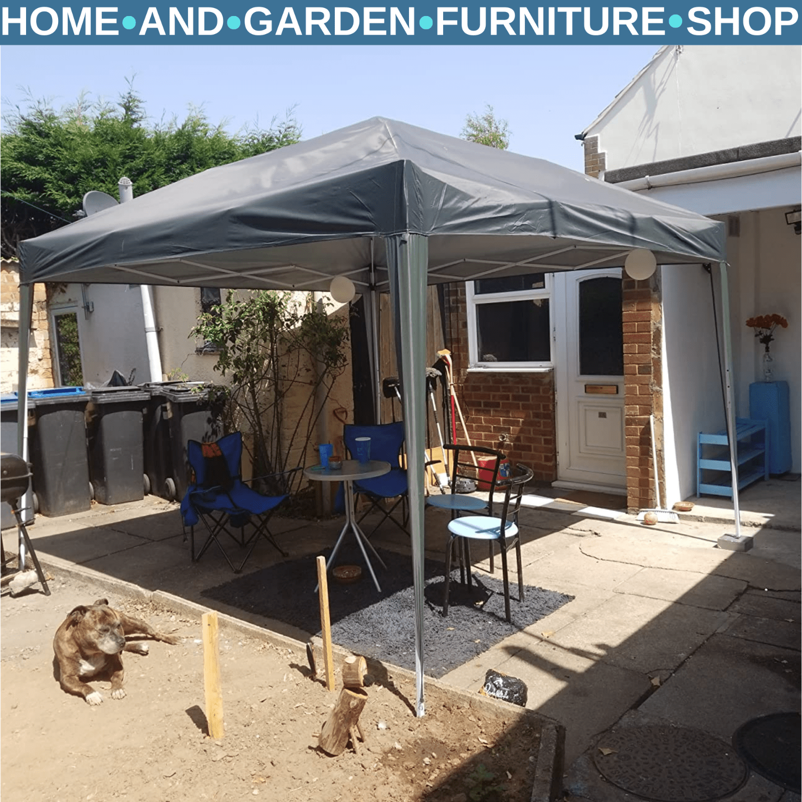 3 x 3 m Garden Pop Up Gazebo Marquee Party Tent Wedding Canopy Outdoor Shelter - Home and Garden Furniture Shop - rustic - furniture