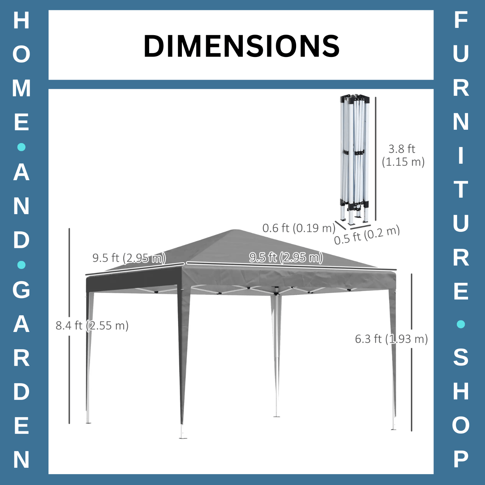 3 x 3 m Garden Pop Up Gazebo Marquee Party Tent Wedding Canopy Outdoor Shelter - Home and Garden Furniture Shop - rustic - furniture