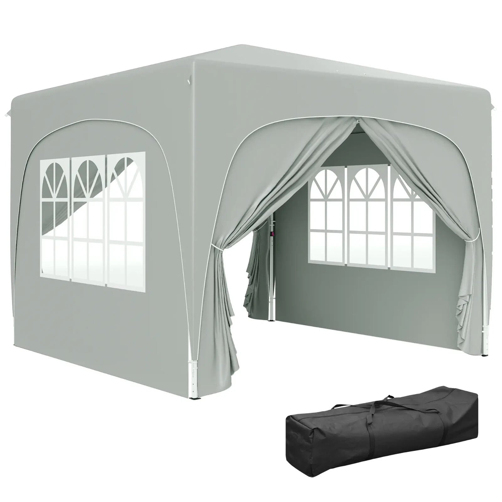 3 x 3 m Pop Up Gazebo with Sides Bag Height Adjustable Party Tent Event Shelter - Home and Garden Furniture Shop - rustic - furniture