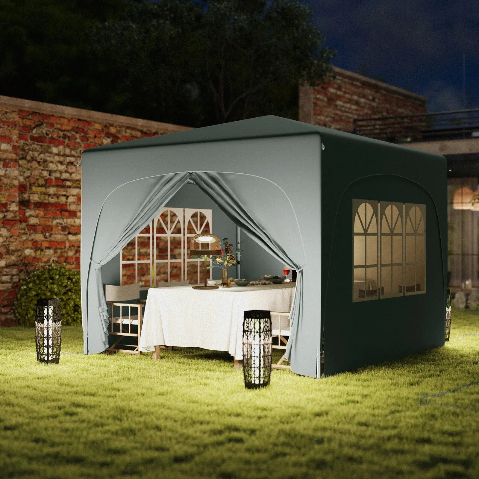 3 x 3 m Pop Up Gazebo with Sides Bag Height Adjustable Party Tent Event Shelter - Home and Garden Furniture Shop - rustic - furniture